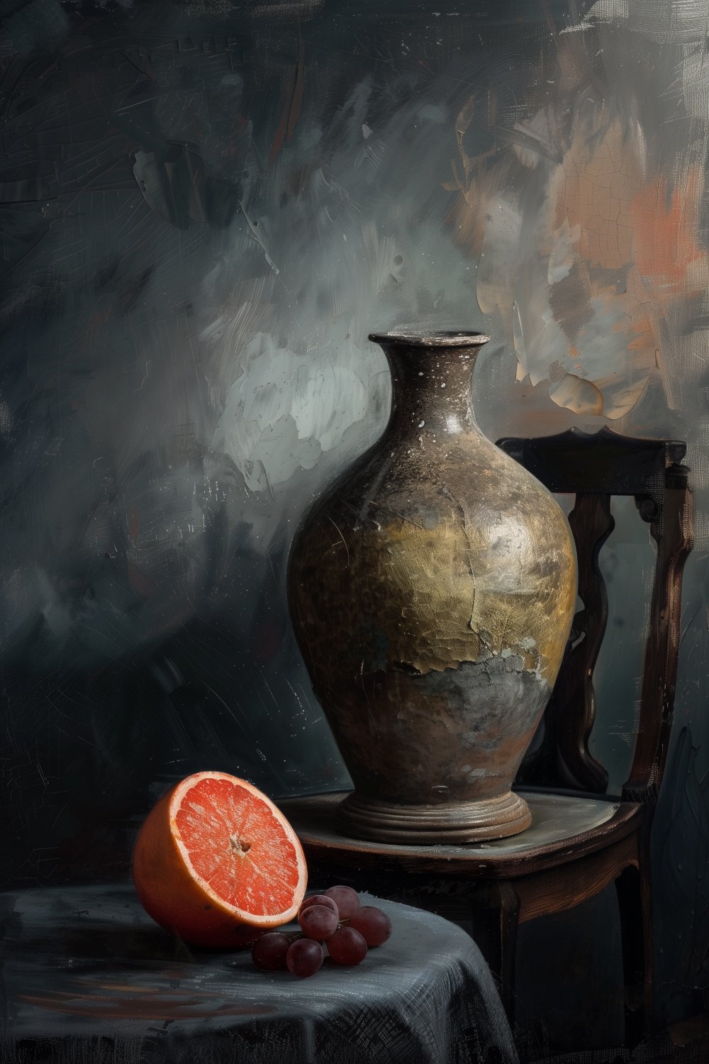 511 Antique Vase and Grapefruit on the Table.jpg