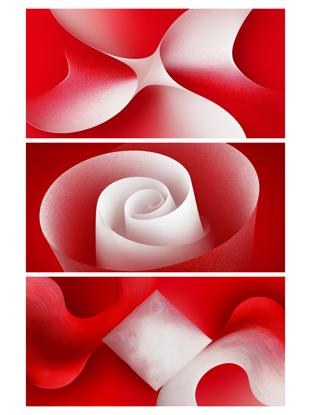 011 Crimson Cadence, Set of Three Oversized Art Prints