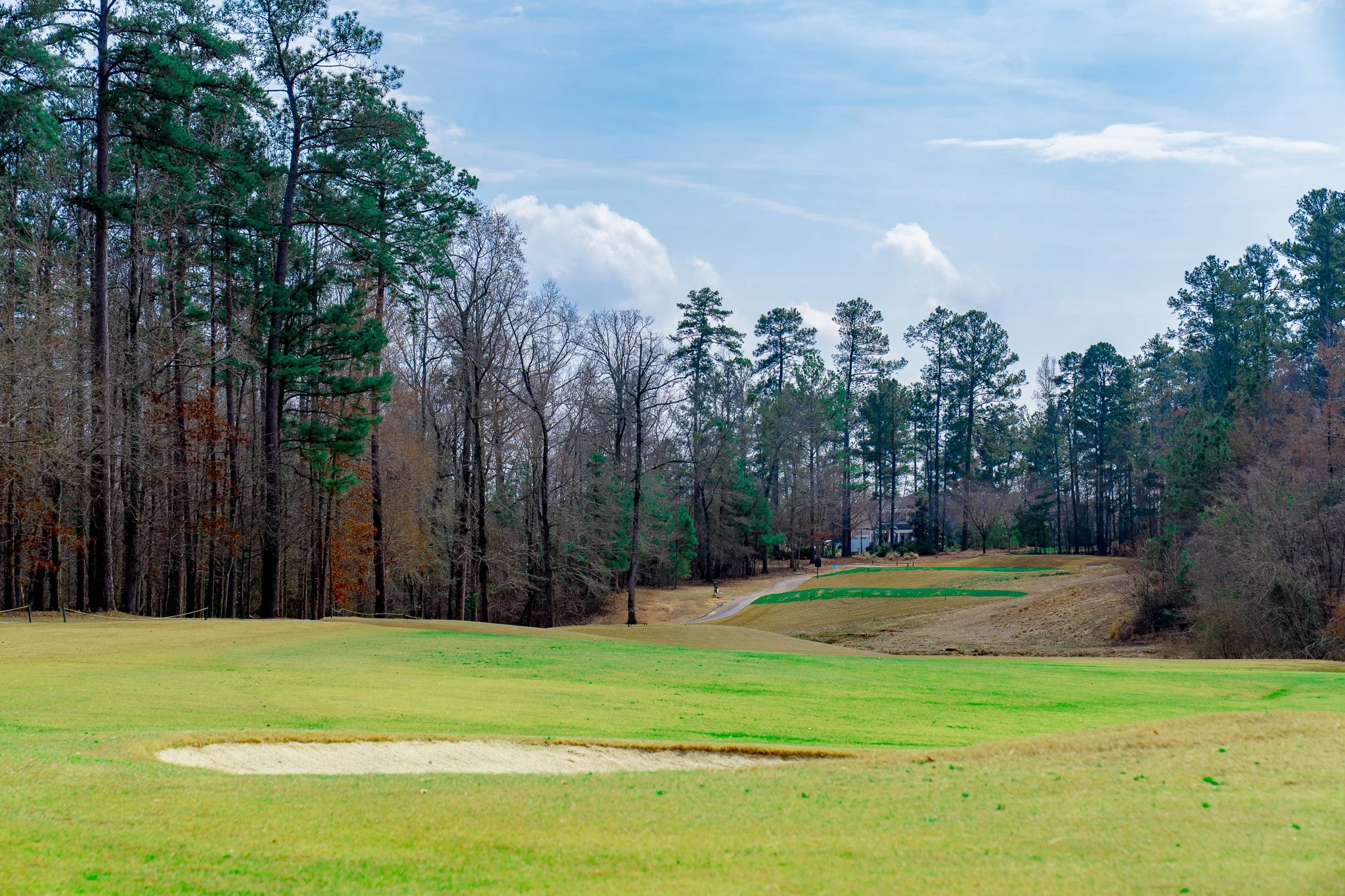 Scenic fairway and sand bunker at Bartram Trail ’’public golf course’’ in Evans Georgia near Augusta