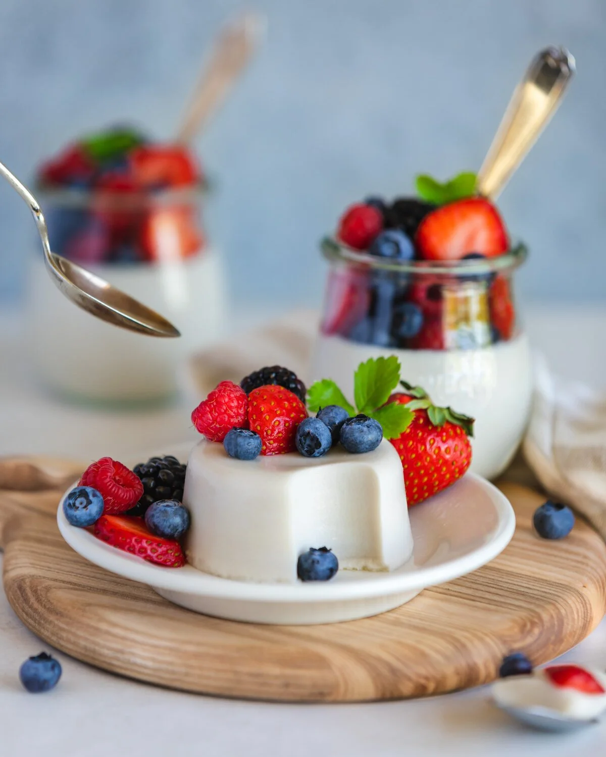 Easy Vegan Panna Cotta with Fresh Berries