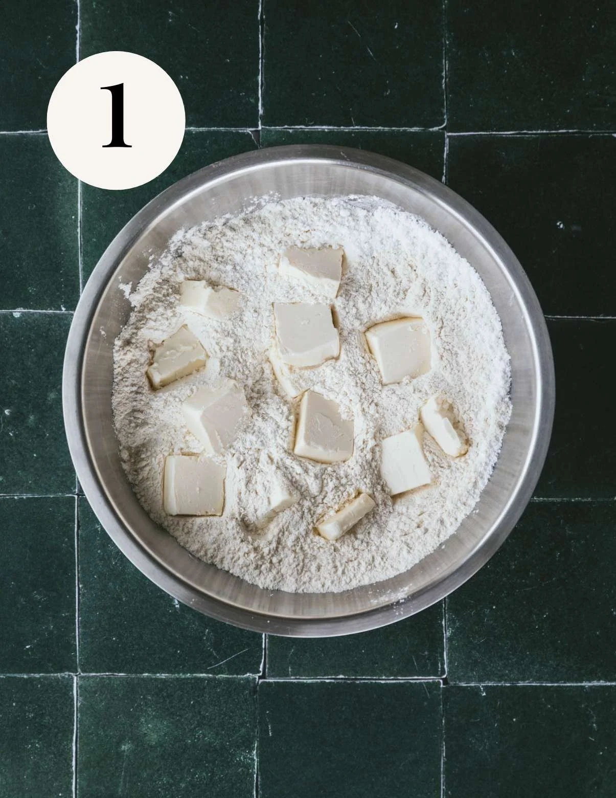 Vegan pastry crust ingredients in a bowl.