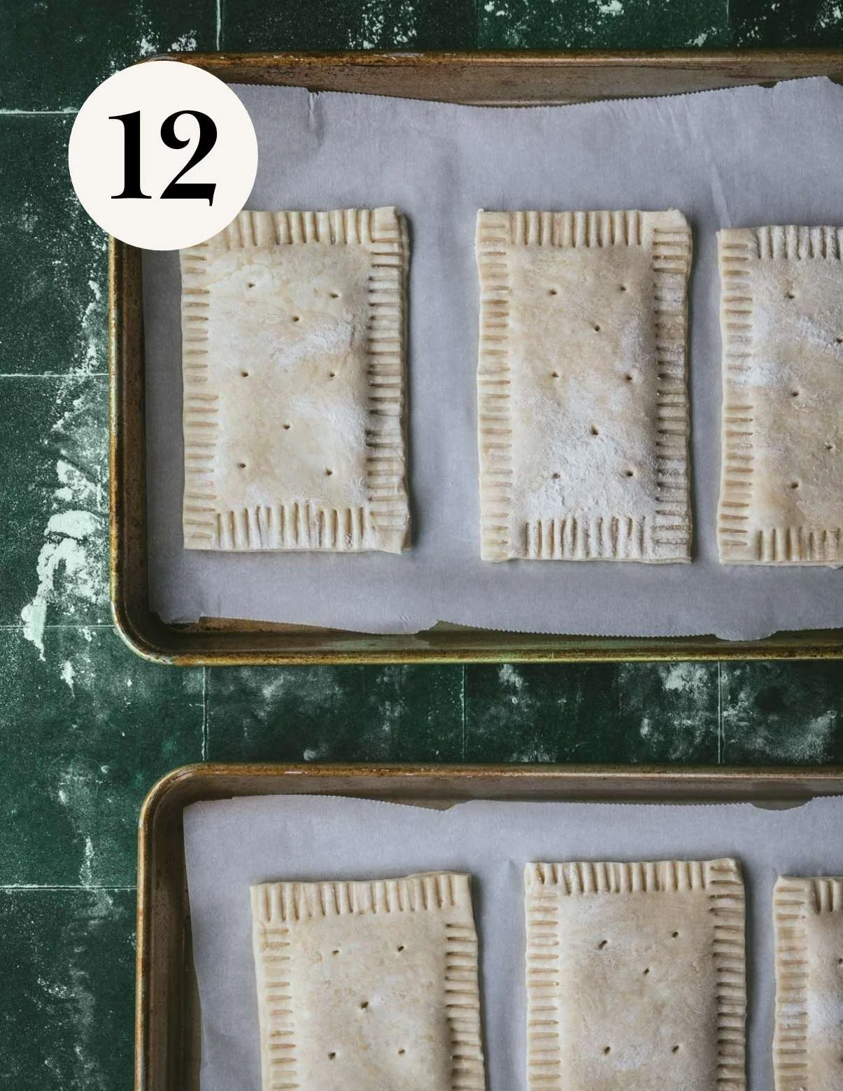 Holes poked in the top of pop tarts.