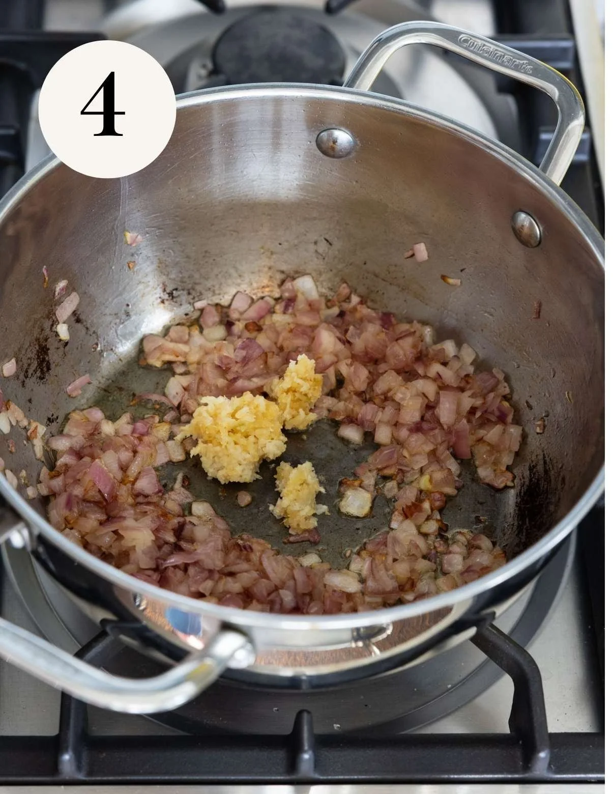 garlic cooking with red onions