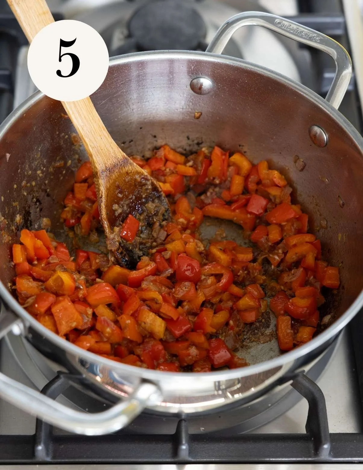 adding red bell peppers