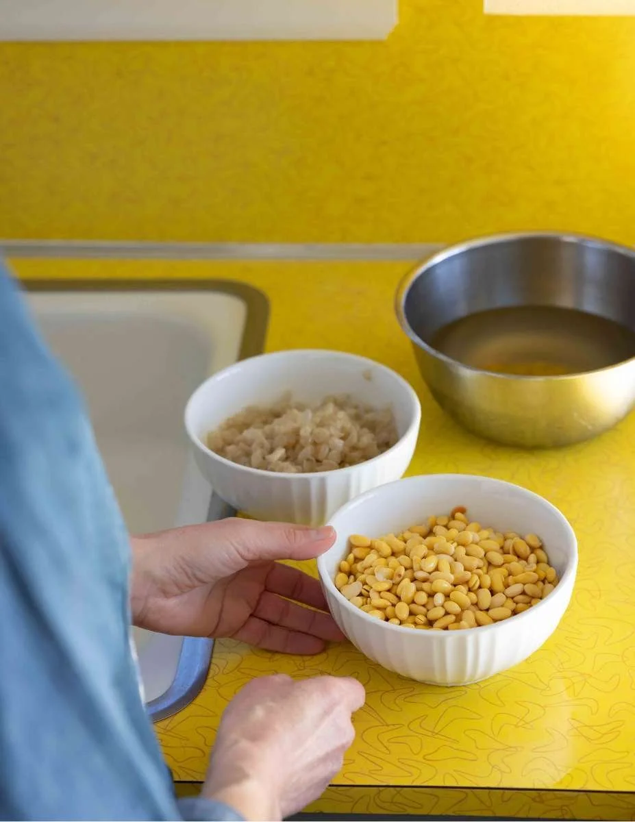deskinned soybeans in a small bowl