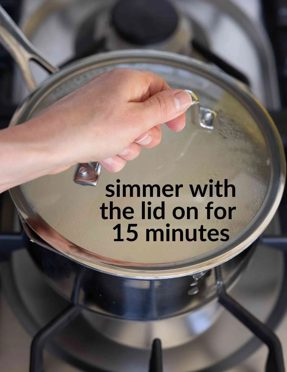 simmering soy milk with the lid on