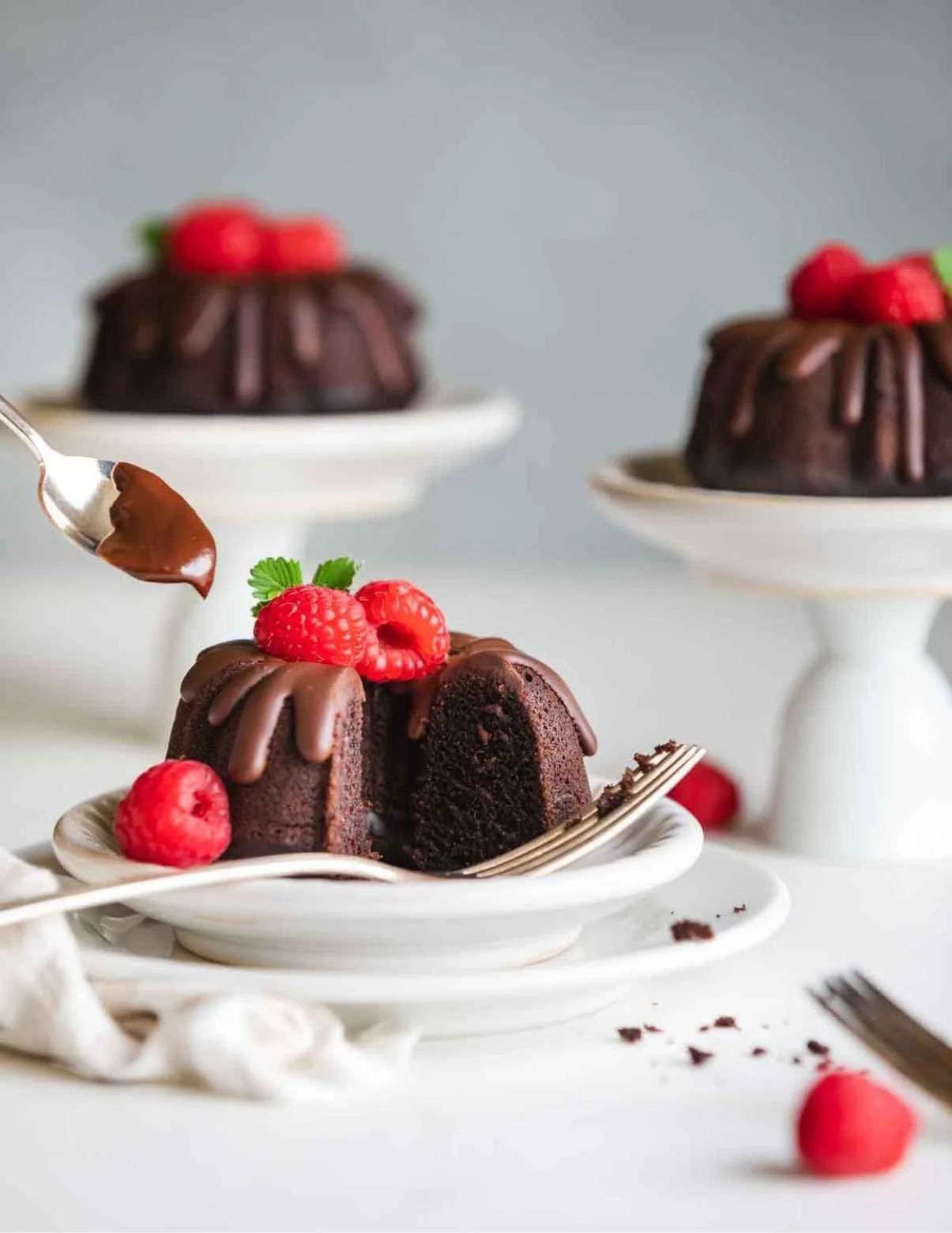 Vegan Chocolate Bundt Cakes/ Easily Made Gluten Free