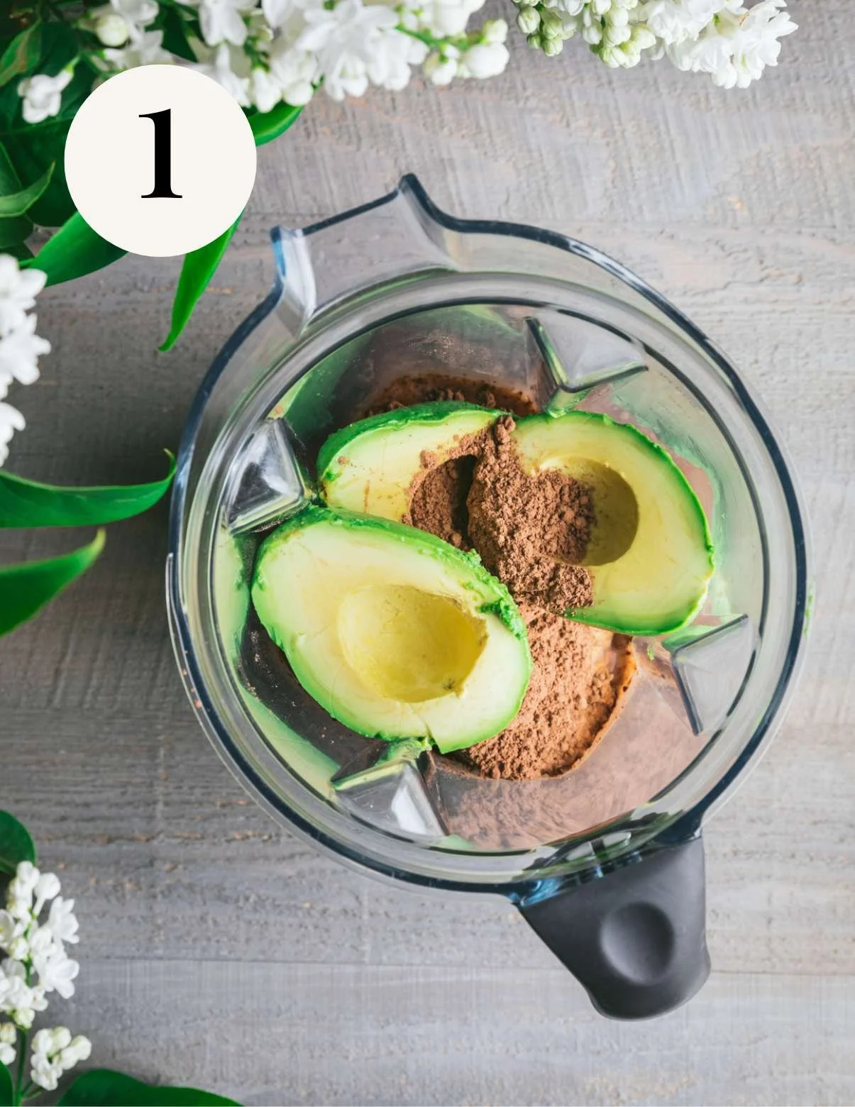ingredients for vegan mousse in a blender