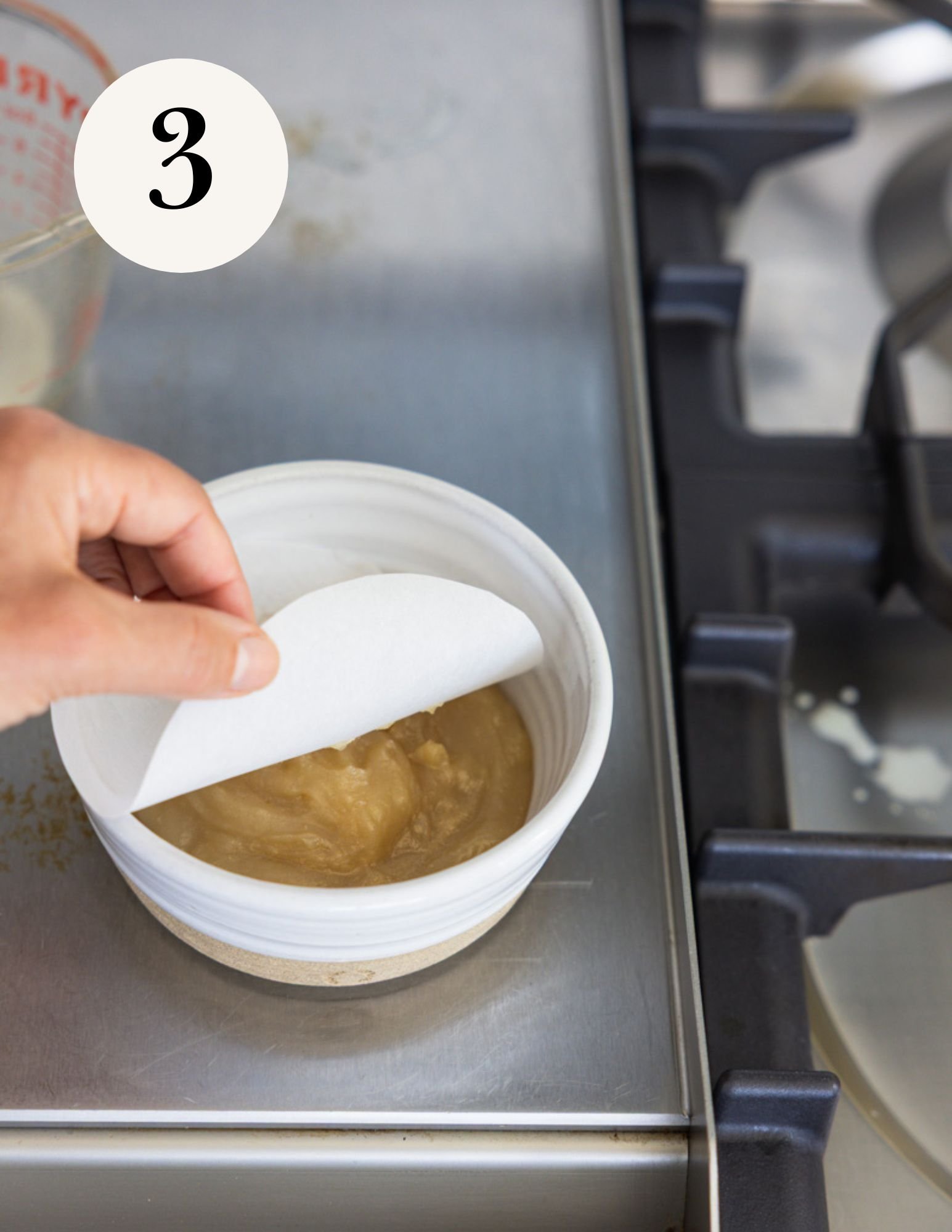 scrape into a heat proof bowl and cover