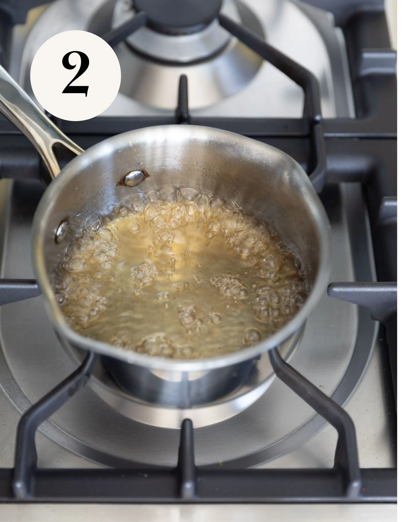 boiling simple syrup on the stovetop