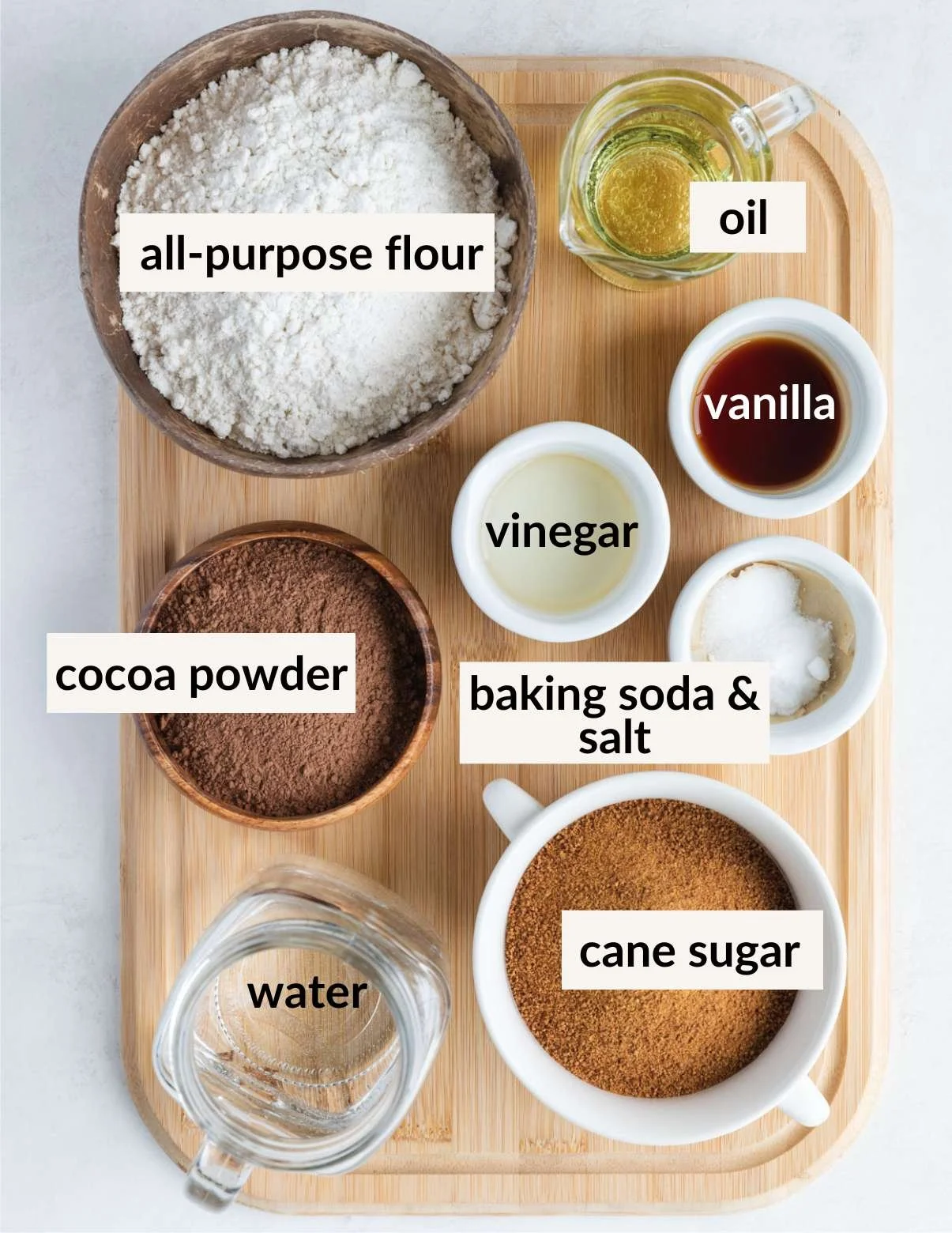 ingredients for vegan chocolate bundt cake