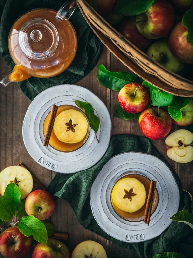 glasses of homemade apple cider