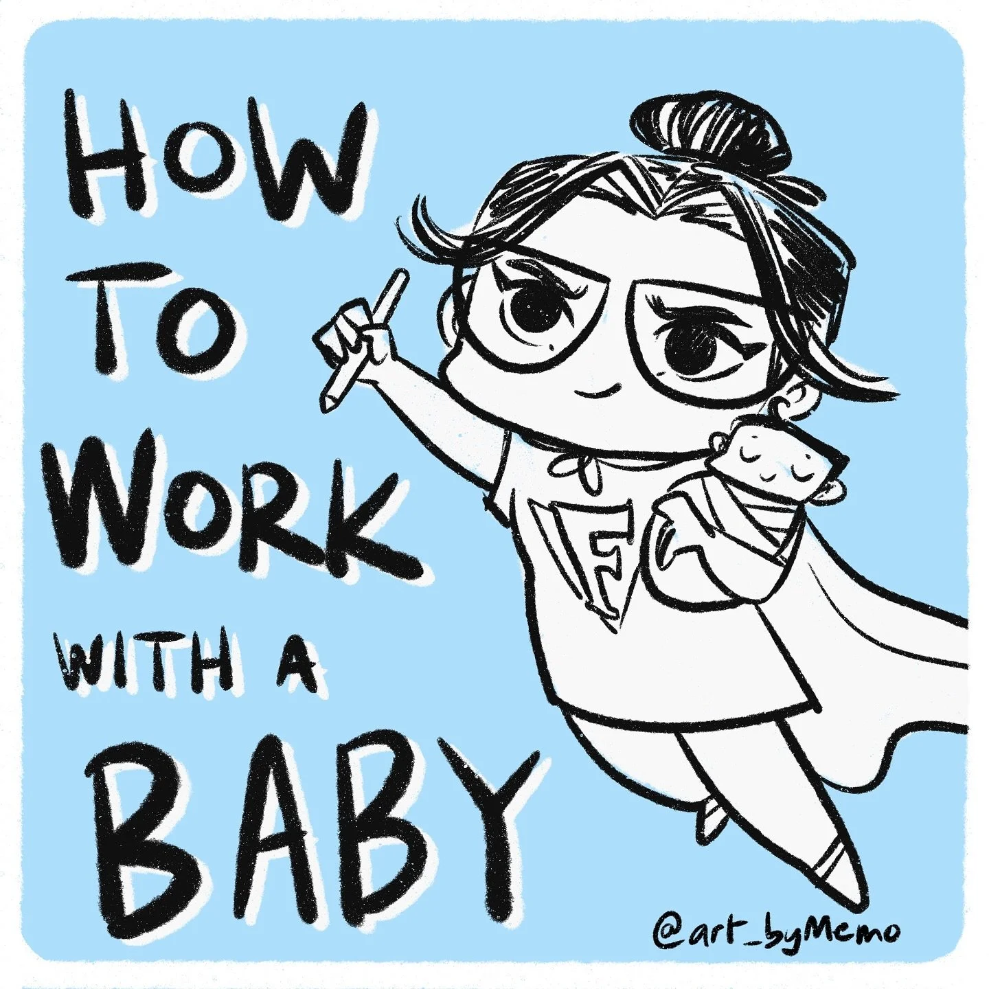 No, but seriously &mdash; it is possible to work with a baby&hellip; just not for very long 😂
You have to accept you&rsquo;ll be interrupted every 20 minutes and will need to switch techniques mid-task. Some days are easier, some days feel like wres
