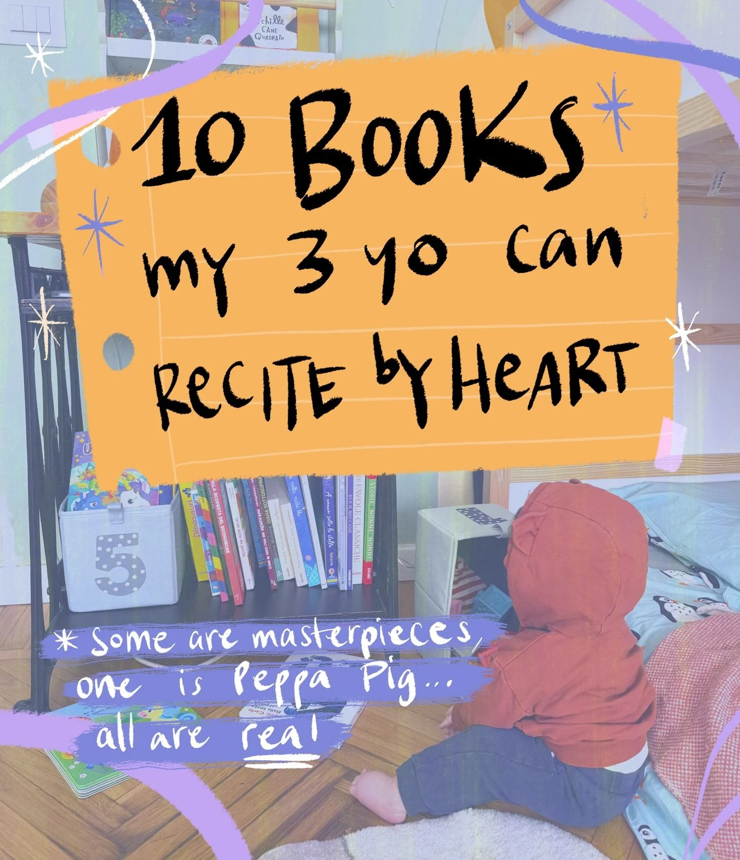 I&rsquo;m a kid lit illustrator, and these are the books my 3 yo daughter asks me to read to her over and over again ✨ They&rsquo;re not all masterpieces: some are supermarket-bought minibooks that a poor artist was paid roughly 5&euro; to make with 