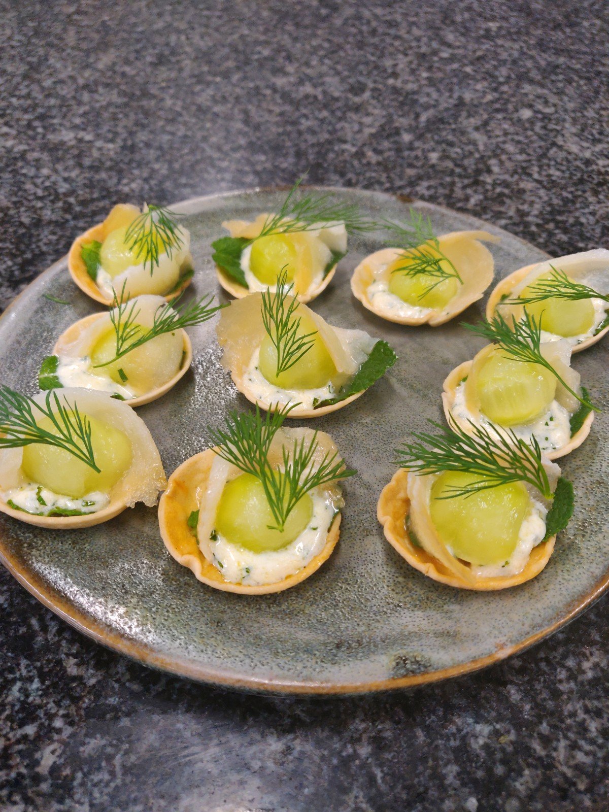 Smoked Haddock and Pickled Cucumber Canape