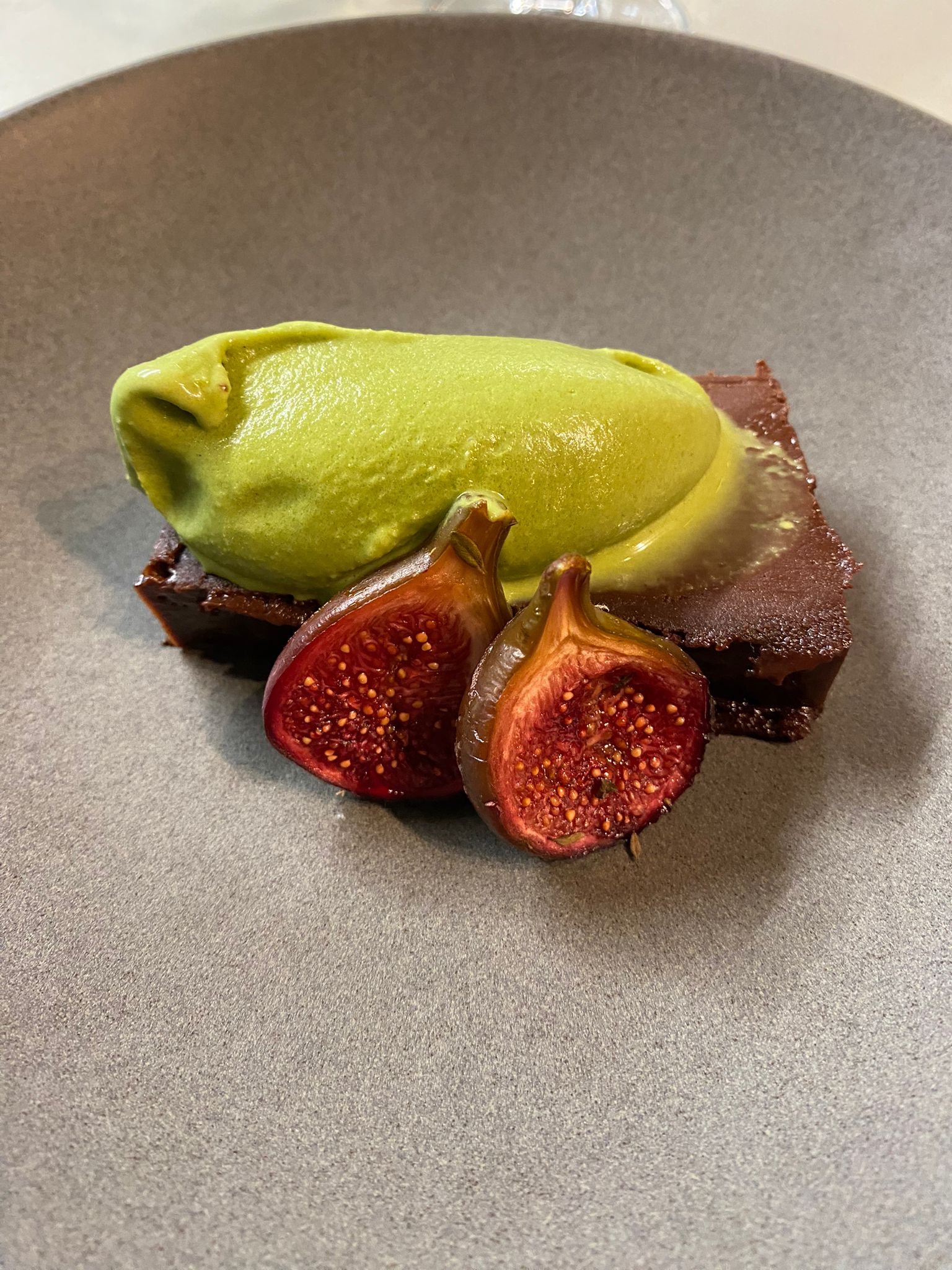 Chocolate Terrine with Figs and Fig Leaf Ice Cream