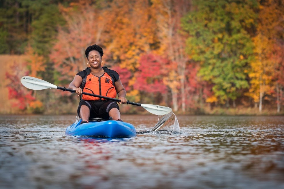 Kayaking on Lake Craig, Croft State Park