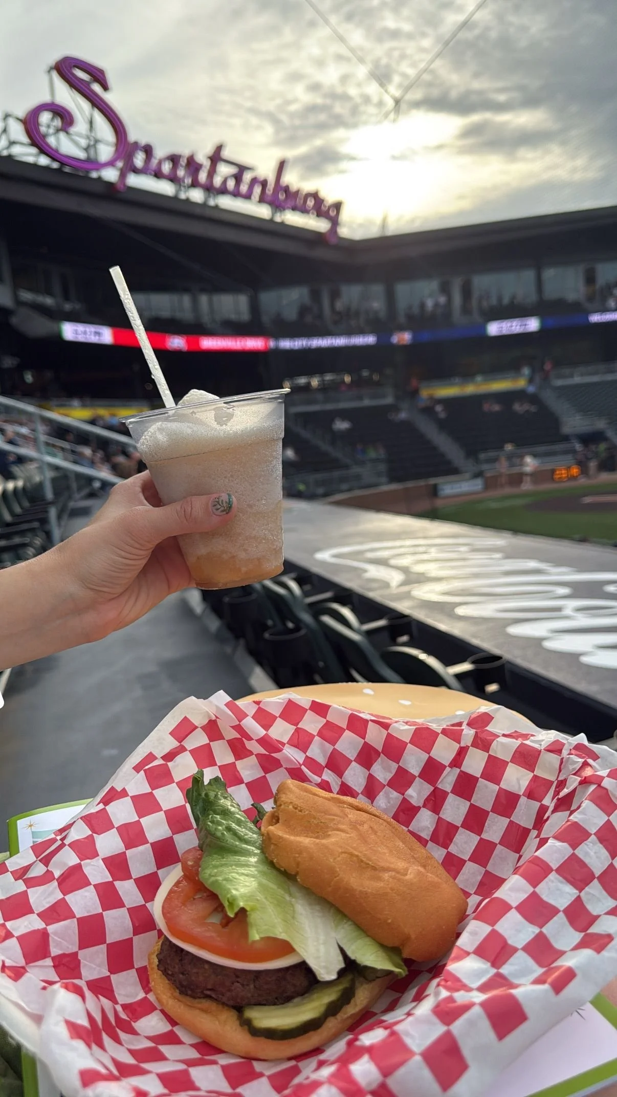 Custom burger &amp; slush of the day