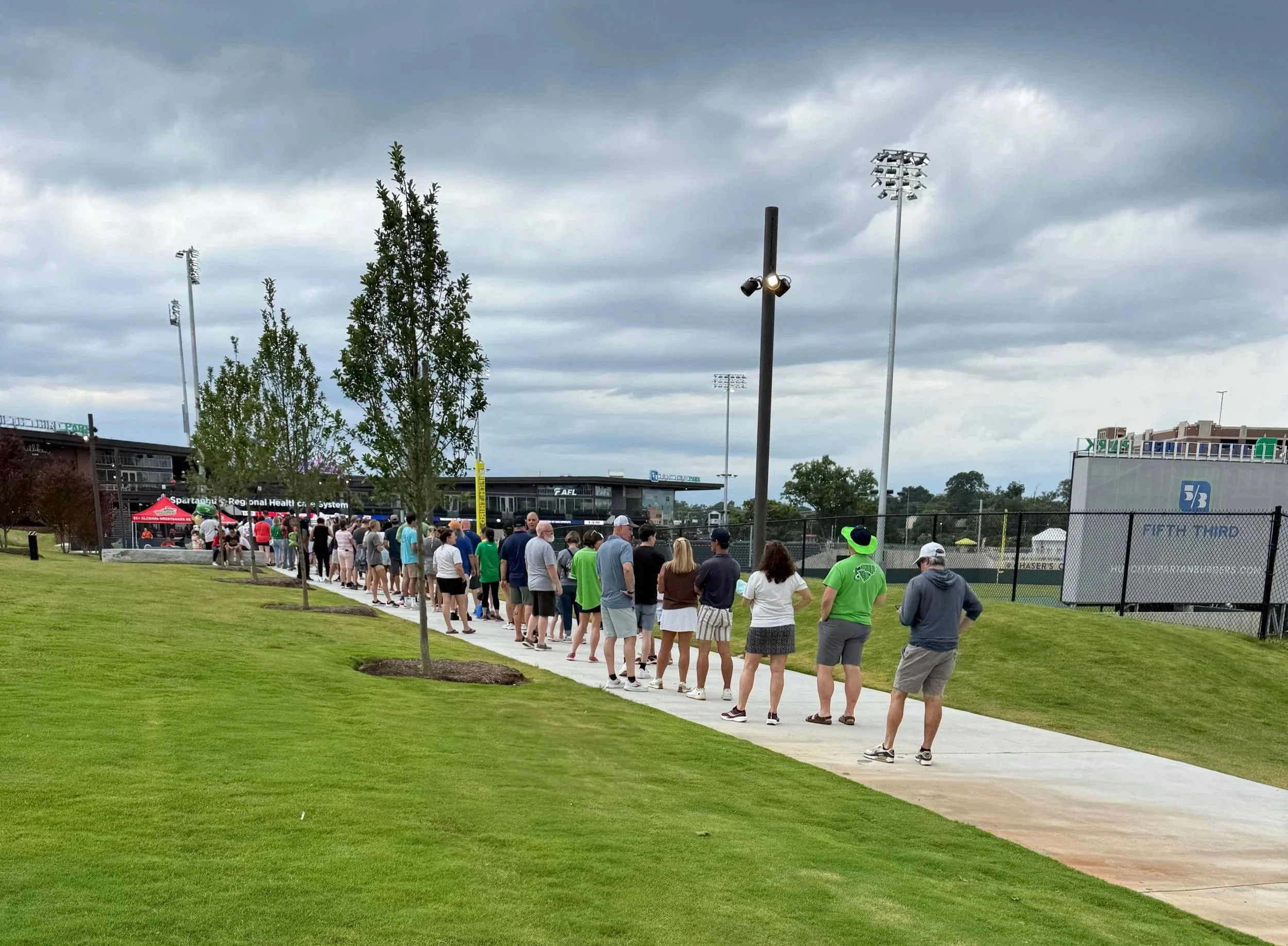 Lines form quickly for themed giveaways at the gate! Plan to get to the gate 10-20 minutes early if you want a doorbuster item.