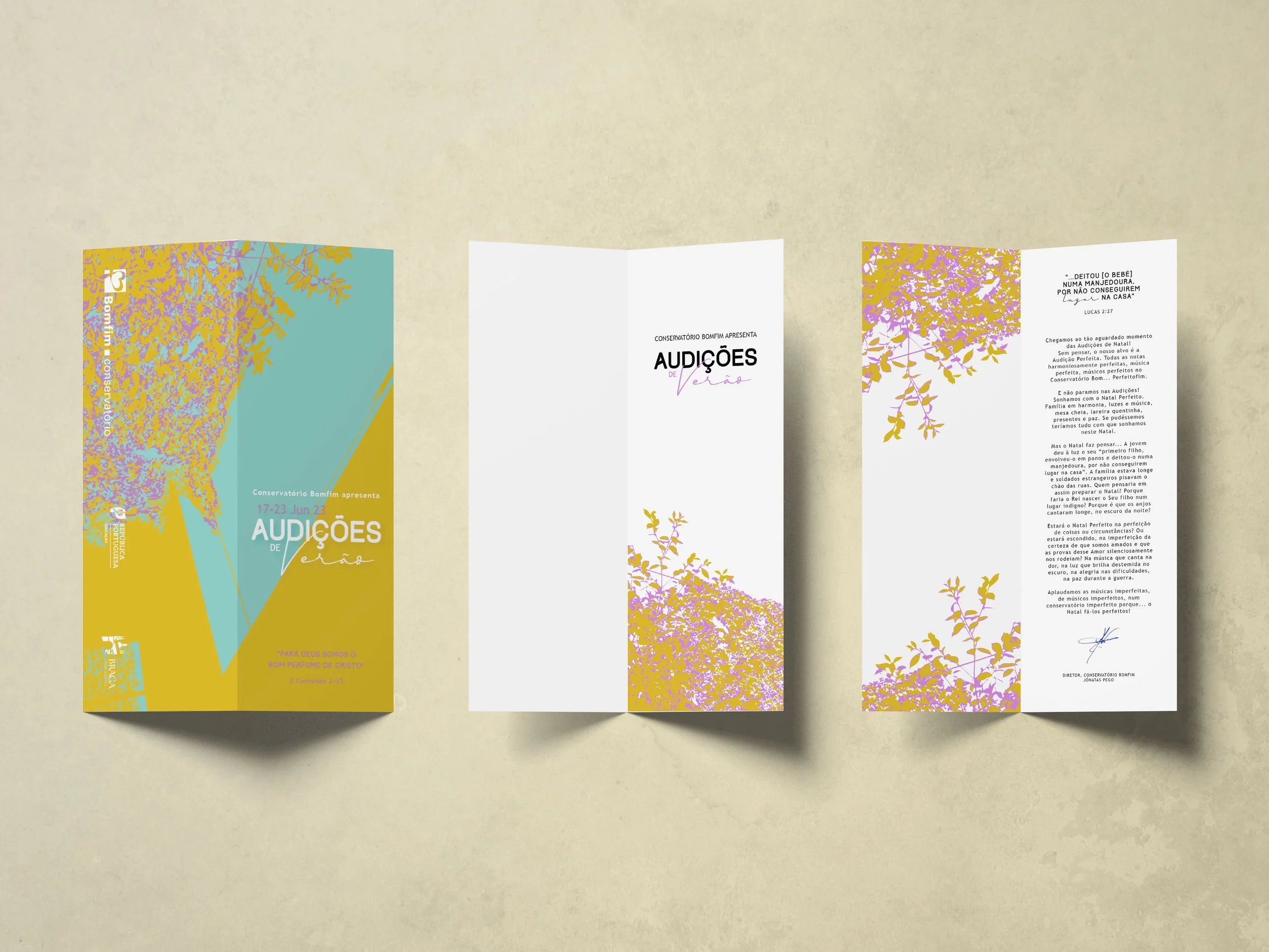 Design editorial programa concerto folha de sala