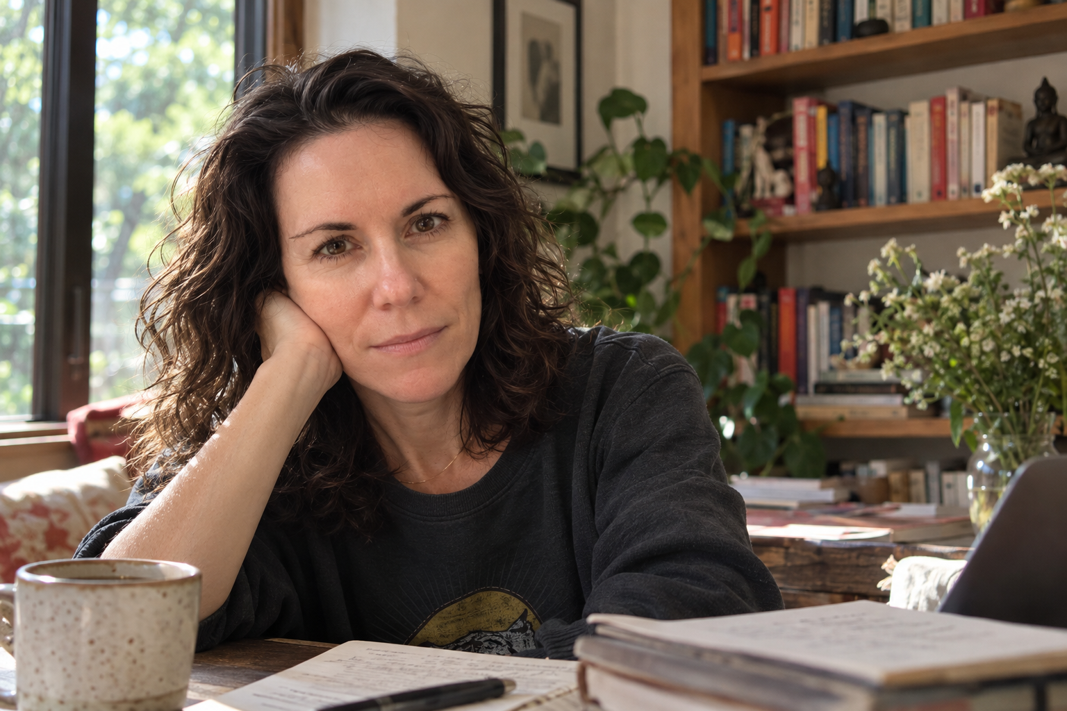 Image of Jenna Hollenstein in a cozy home office