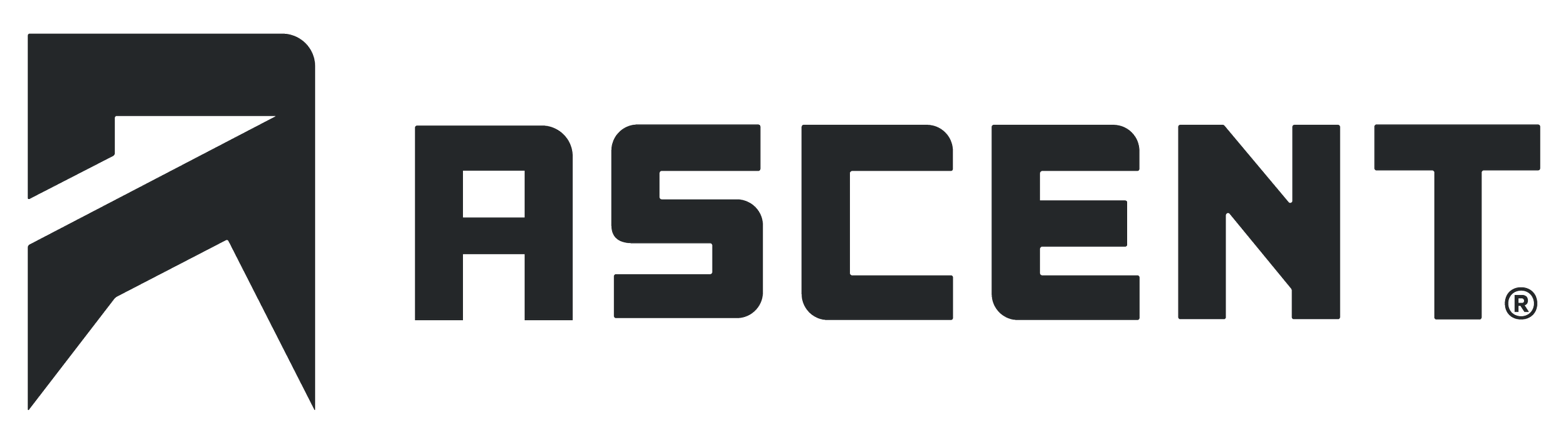 The logo of Aha! Aha! is written in black with a stylized black square and a diagonal line forming an abstract arrow pointing up, with the company's name in bold, uppercase letters next to it.