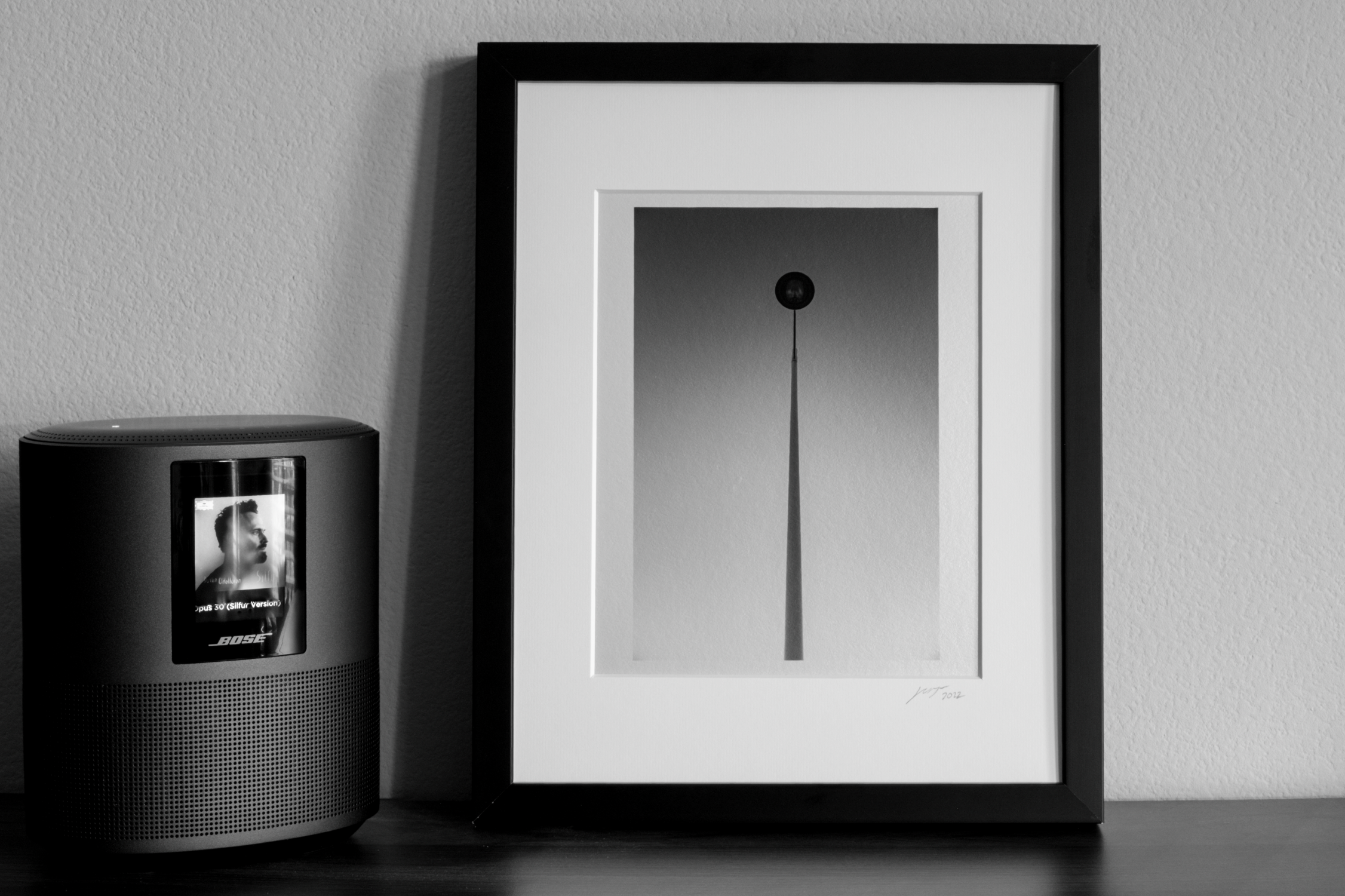 Hahnemühle Photo Rag Baryta Metallic coating 100% Cotton. Nielsen natural wood black frame hand assembled 11" by 14". Picture size 8" by 10".