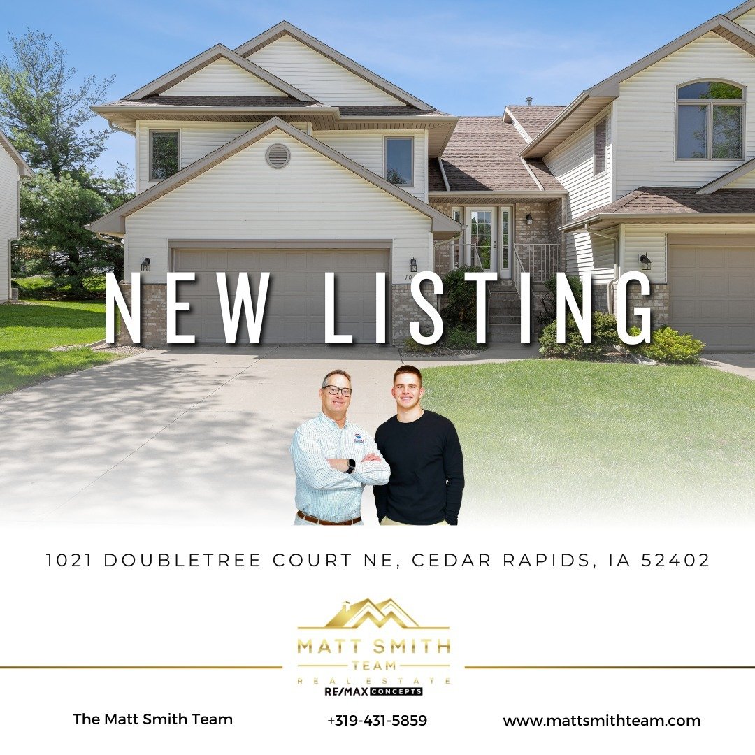 Just Listed! 🏡 Check out our newest listing at 1021 Doubletree Ct NE, Cedar Rapids. Priced at $193,000 this beautiful 3-bedroom, 2-bathroom condo is the epitome of comfort and convenience, nestled in the heart of Boyson Park. Imagine relaxing by the