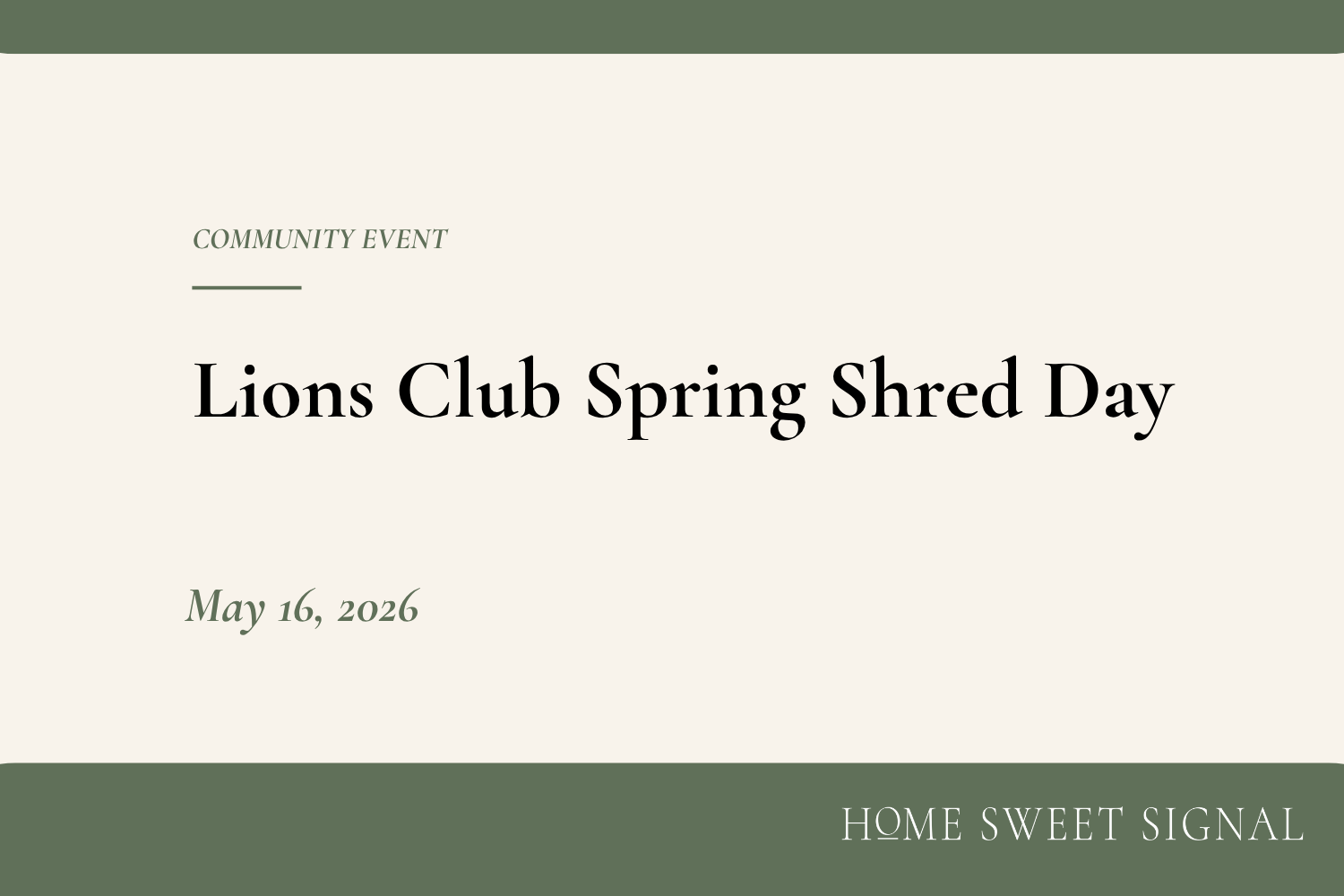 Lions Club Spring Shred Day