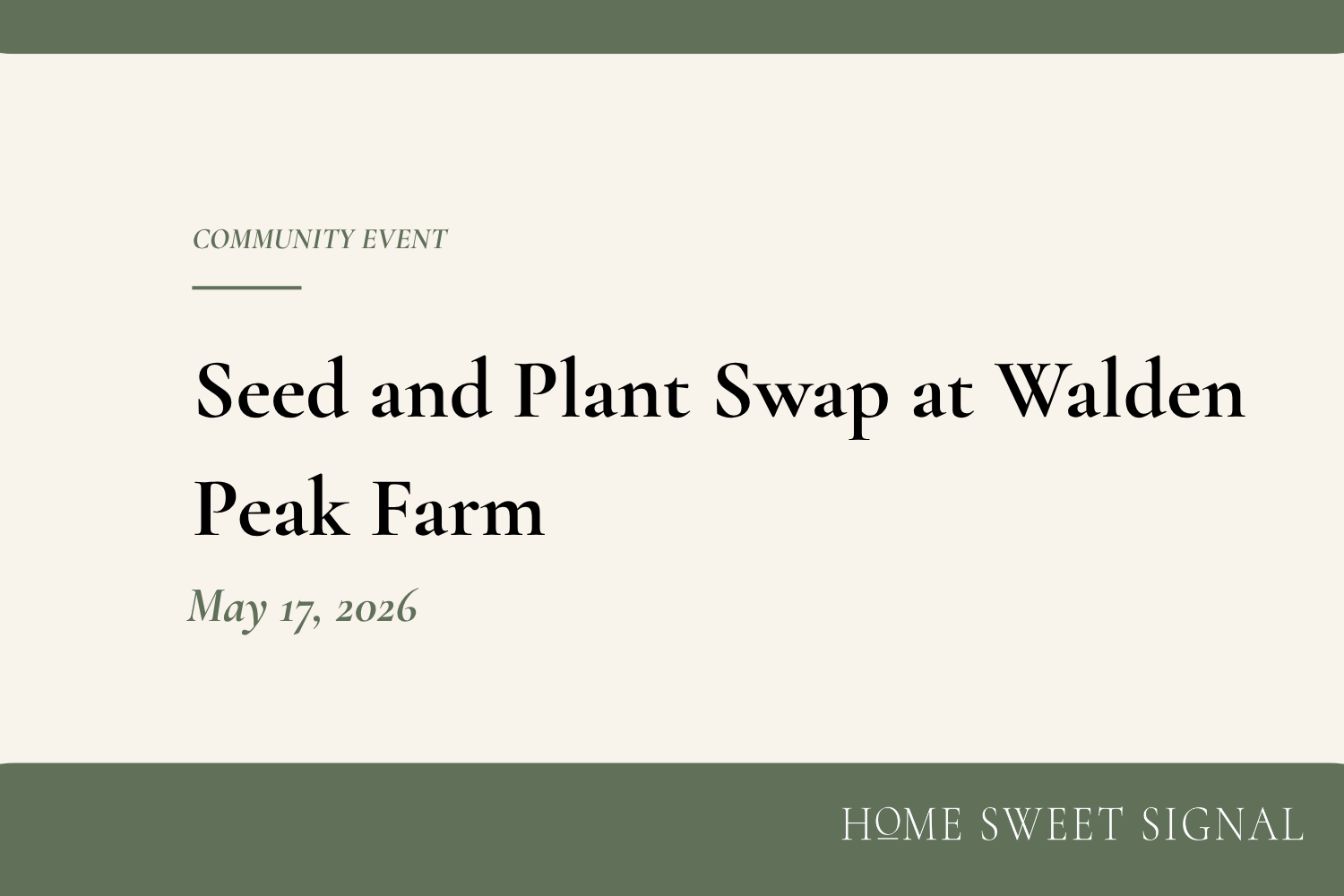 Seed and Plant Swap at Walden Peak Farm