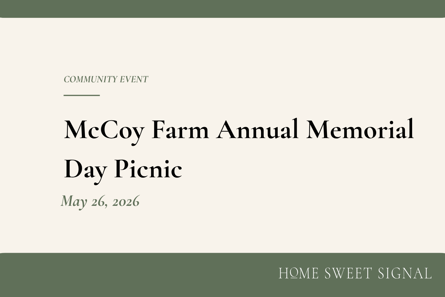 McCoy Farm Annual Memorial Day Picnic