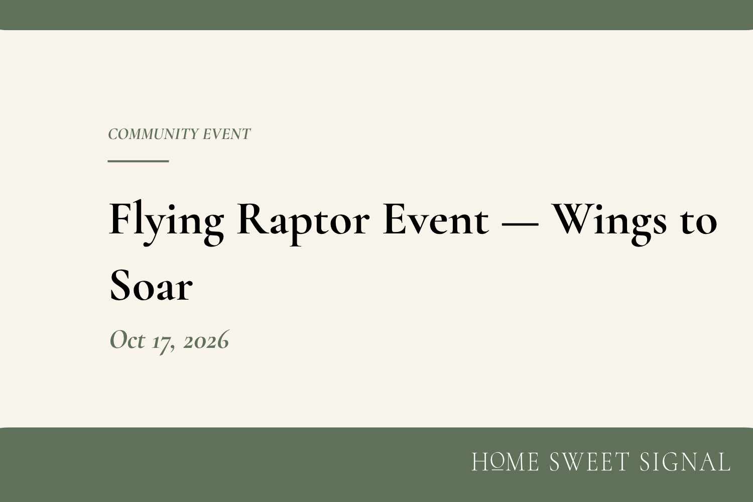 Flying Raptor Event — Wings to Soar