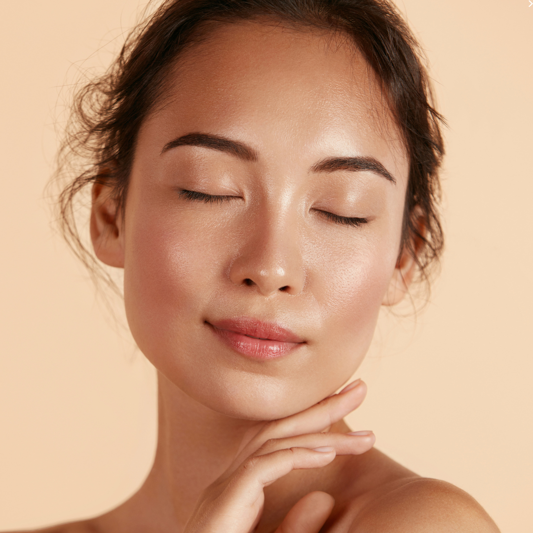 A close-up a woman with facelift necklift surgery at Timeless Faces