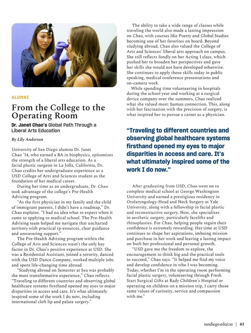 I didn&rsquo;t have a roadmap when I started. First doctor in my family, daughter of immigrants, working multiple jobs at USD and trying to figure out where I belonged.

That journey led me around the world with Semester at Sea, sparked my love for g