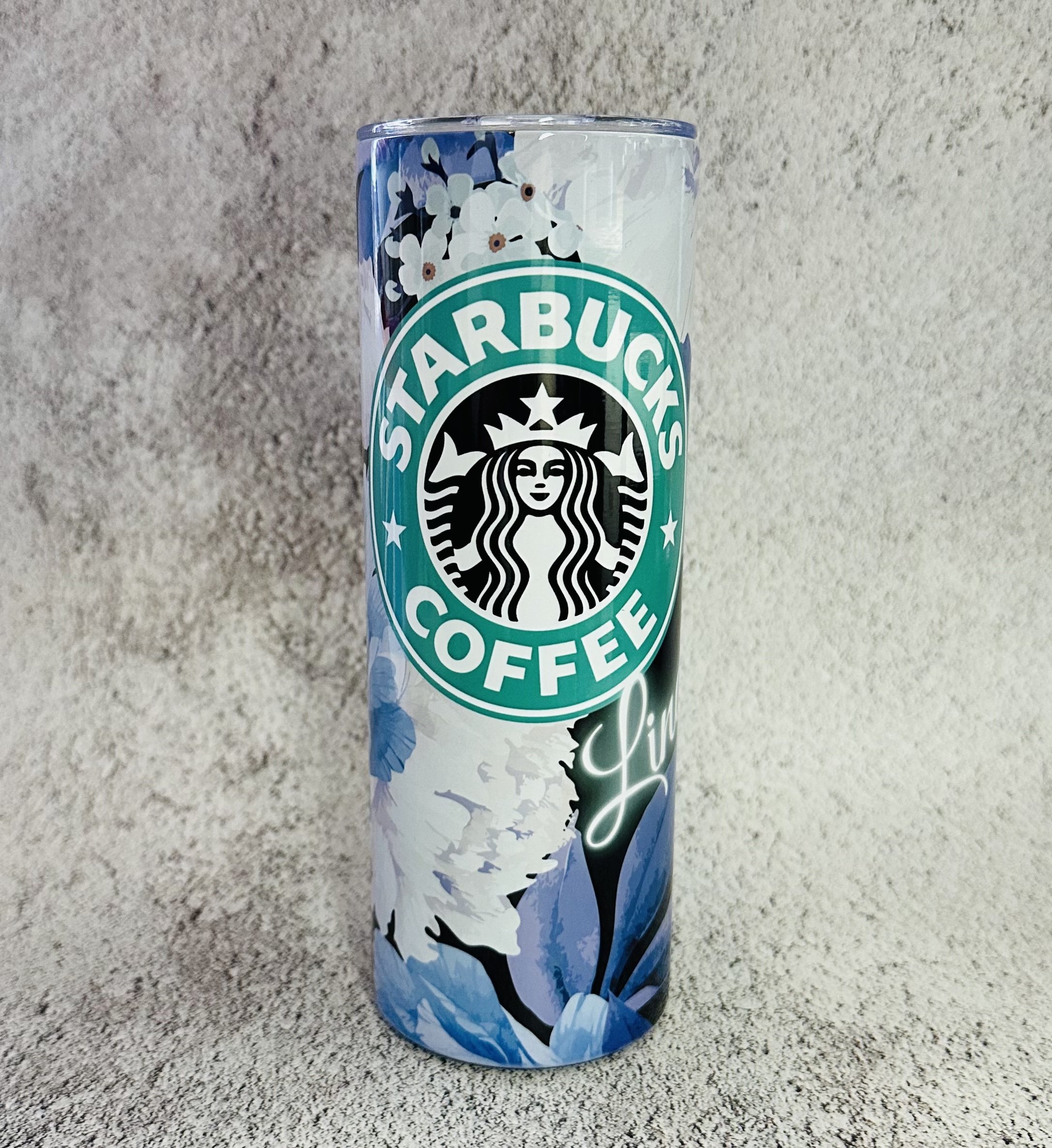 20oz Custom Starbucks Floral Tumbler