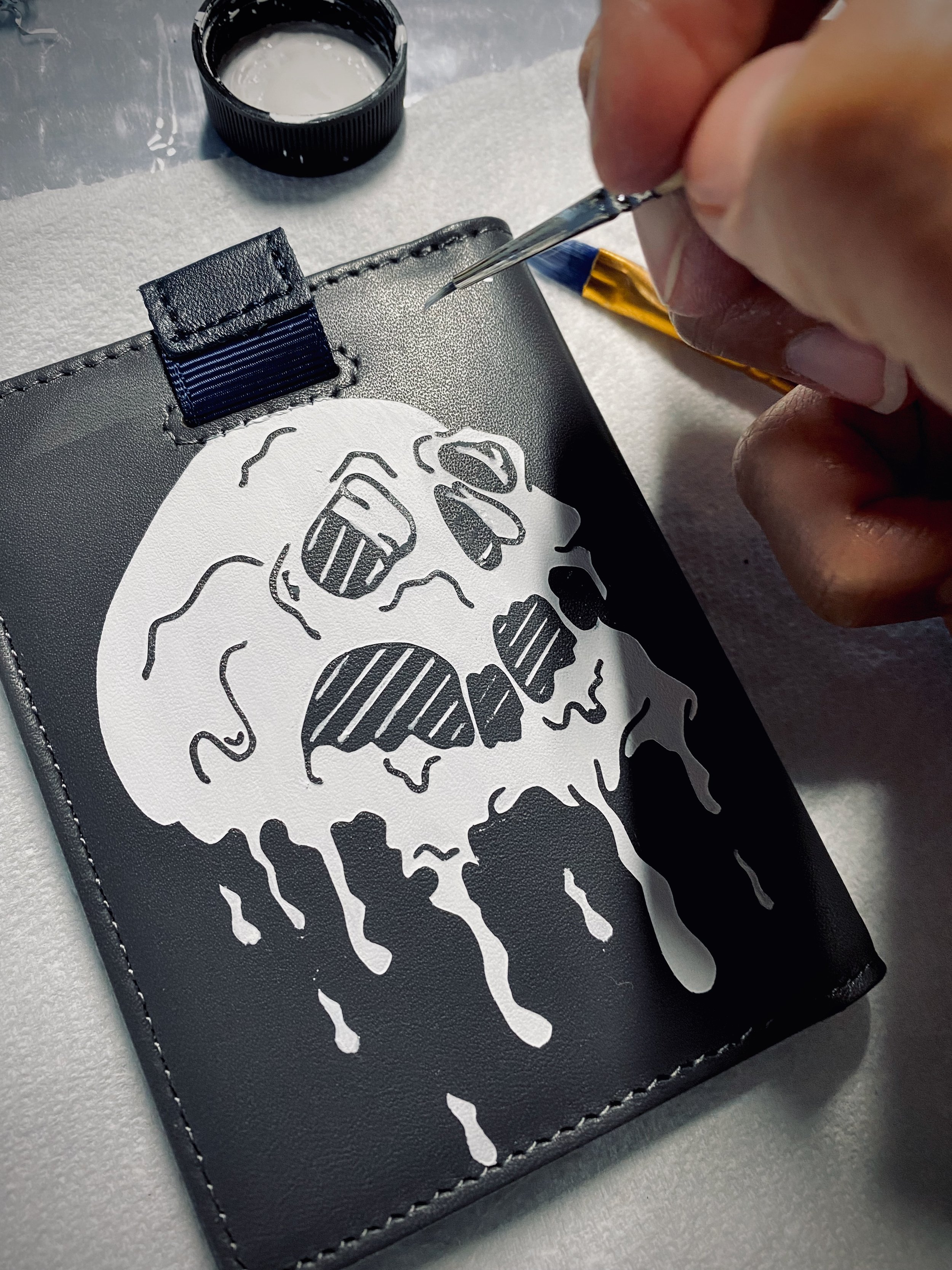 Hand Painted Skull Wallet