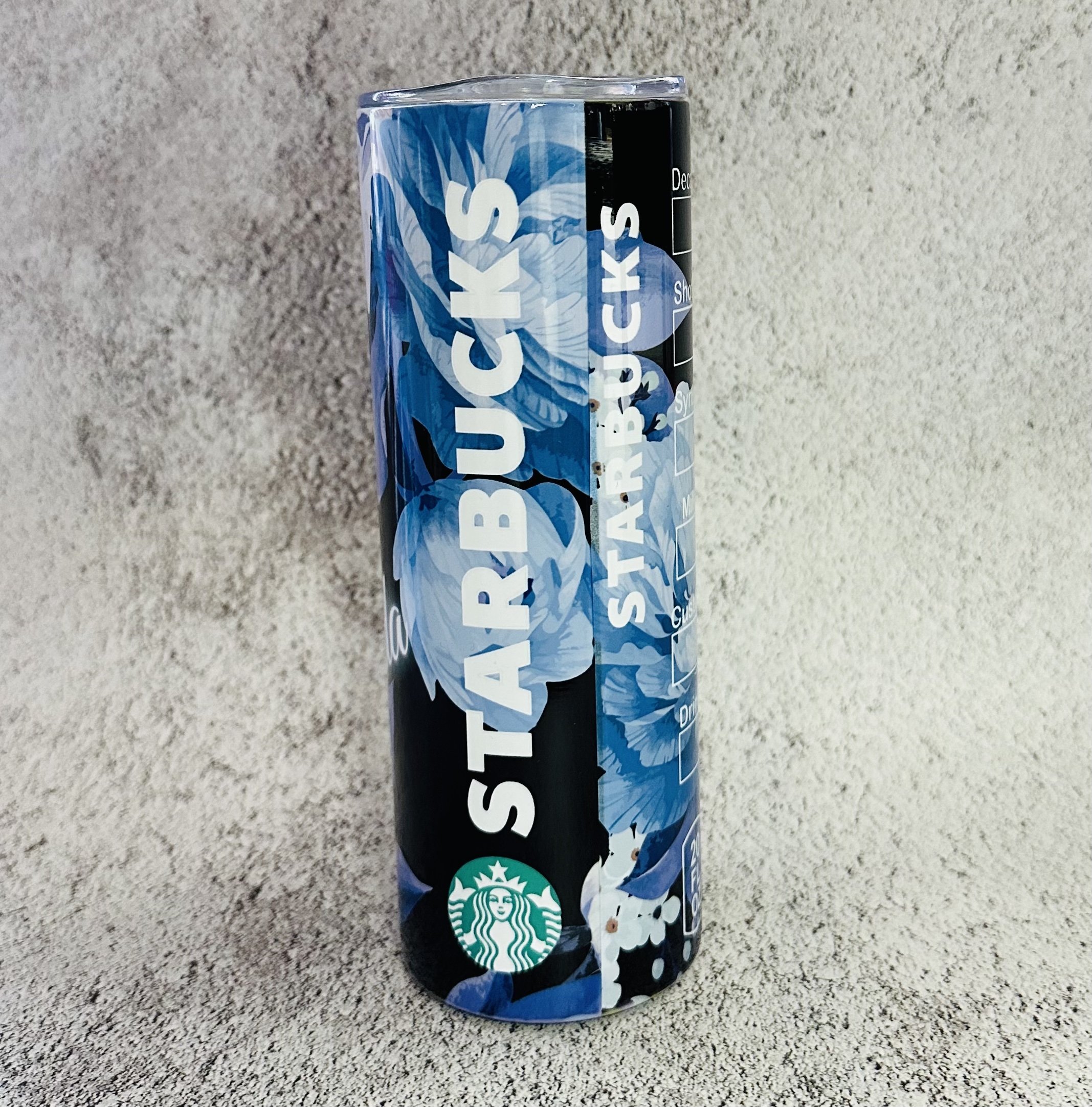 20oz Custom Starbucks Floral Tumbler