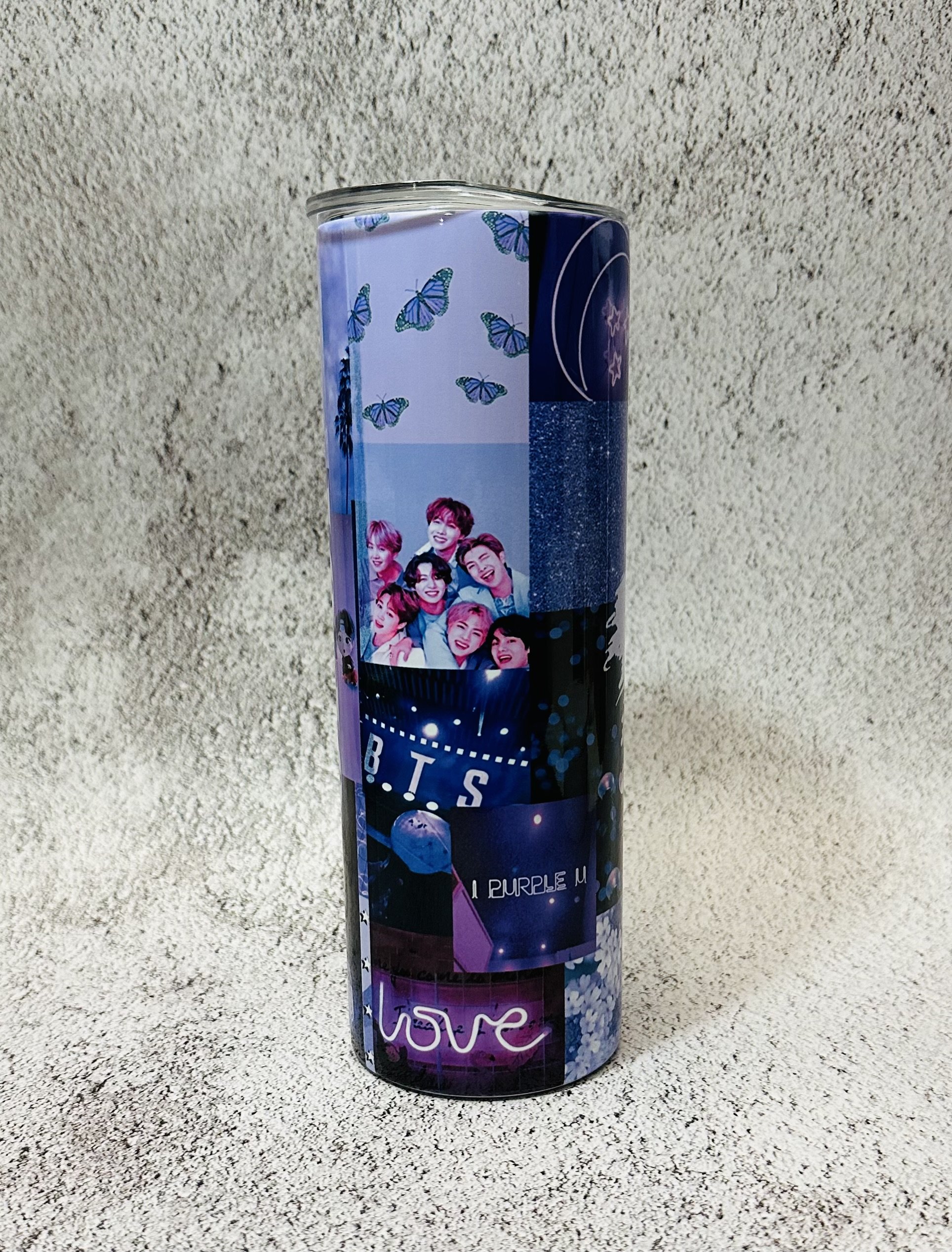 20 oz Purple BTS theme