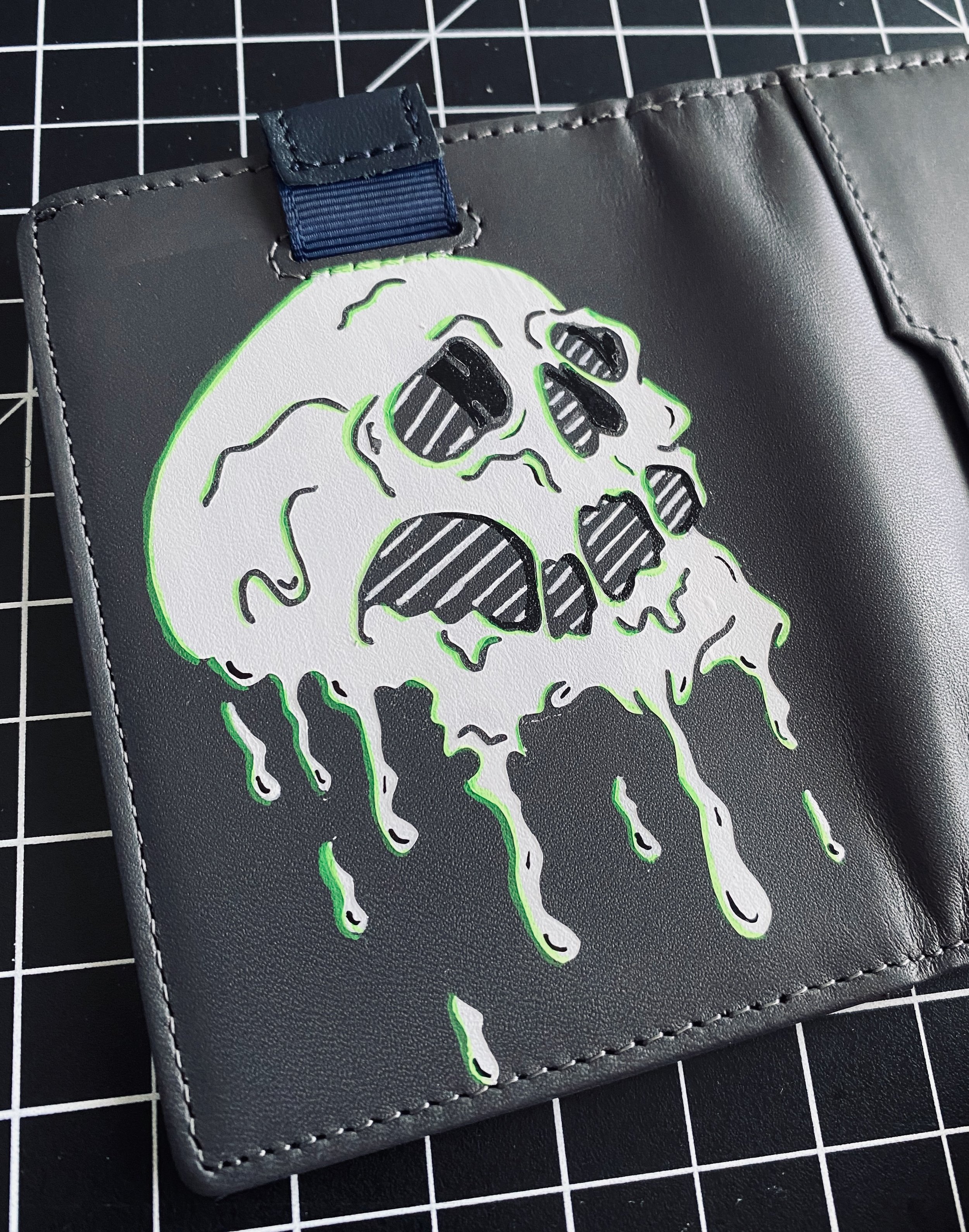 Hand Painted Skull Wallet