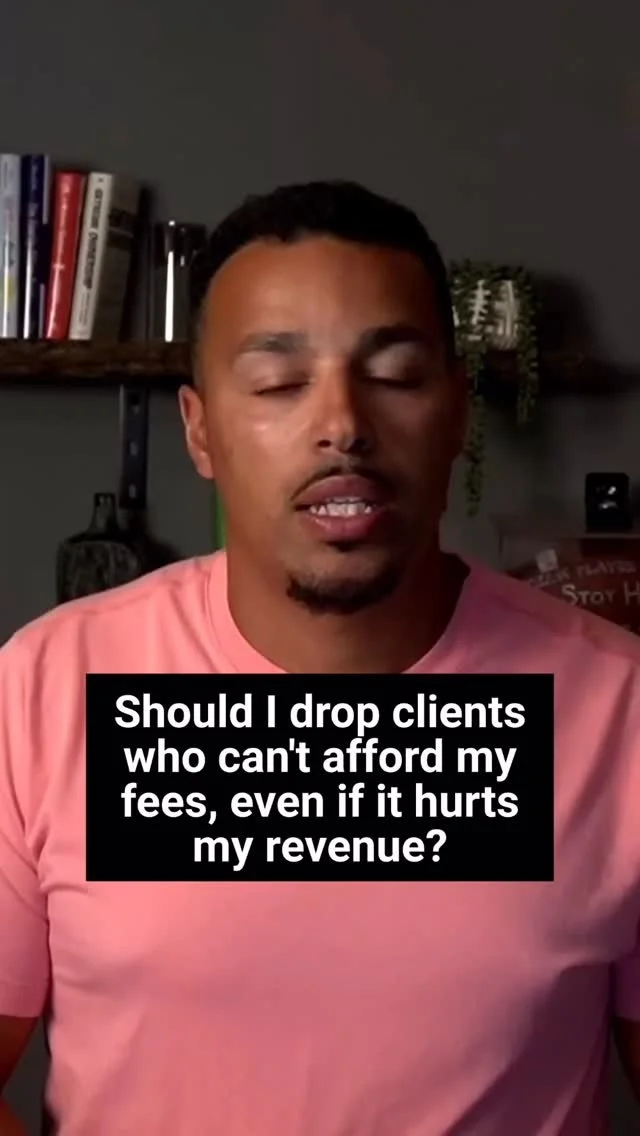 Not every client deserves to stay.
If they’re hungry, willing to put in the work, but just not there financially yet cool, maybe you flex your fees, strip down services, and give them space to grow into it. That’s an investment in the re