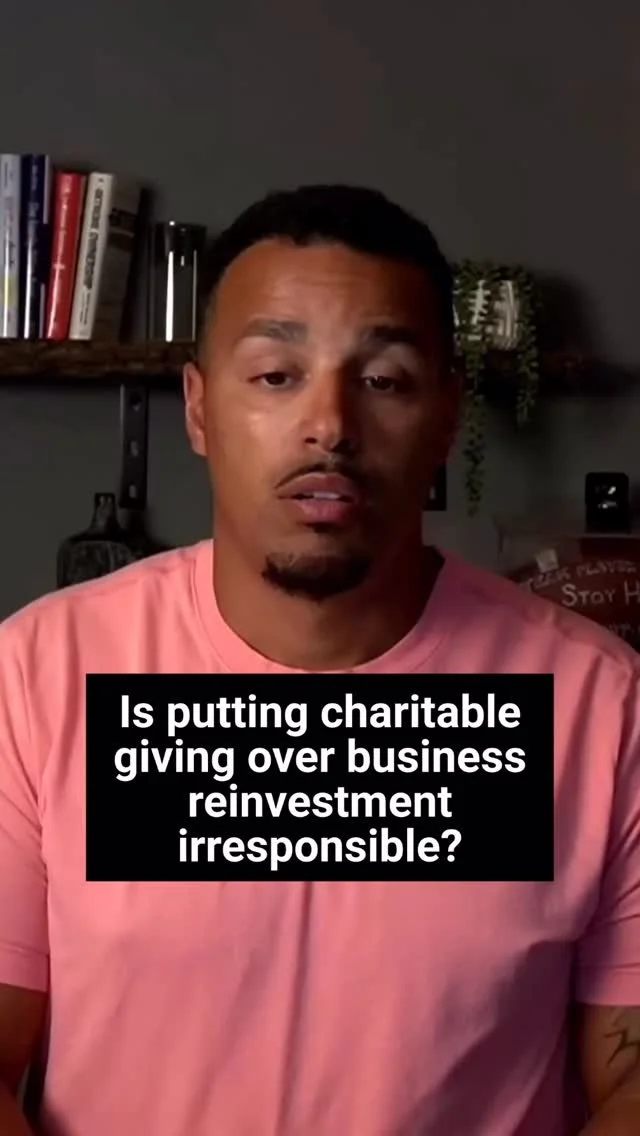 If giving back is who you are, then do it. No one can take that from you.
But I’m here to give you the no bulls*it information. Every dollar you give away is a dollar not going back into your business. That means growth slows down. And that&rs