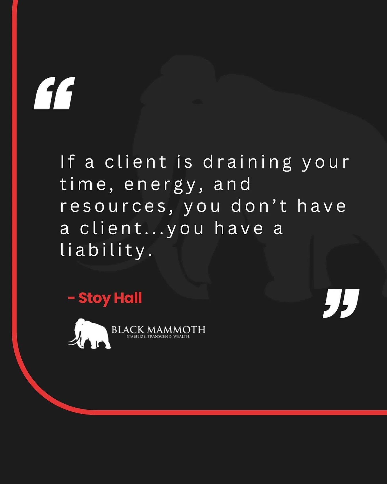 Stop letting clients drain the life out of your business.
Not every client is worth keeping. If they’re good people, hustling, and it’s just a budget thing, maybe scale back your fee or services so they can grow into it. That’s sma