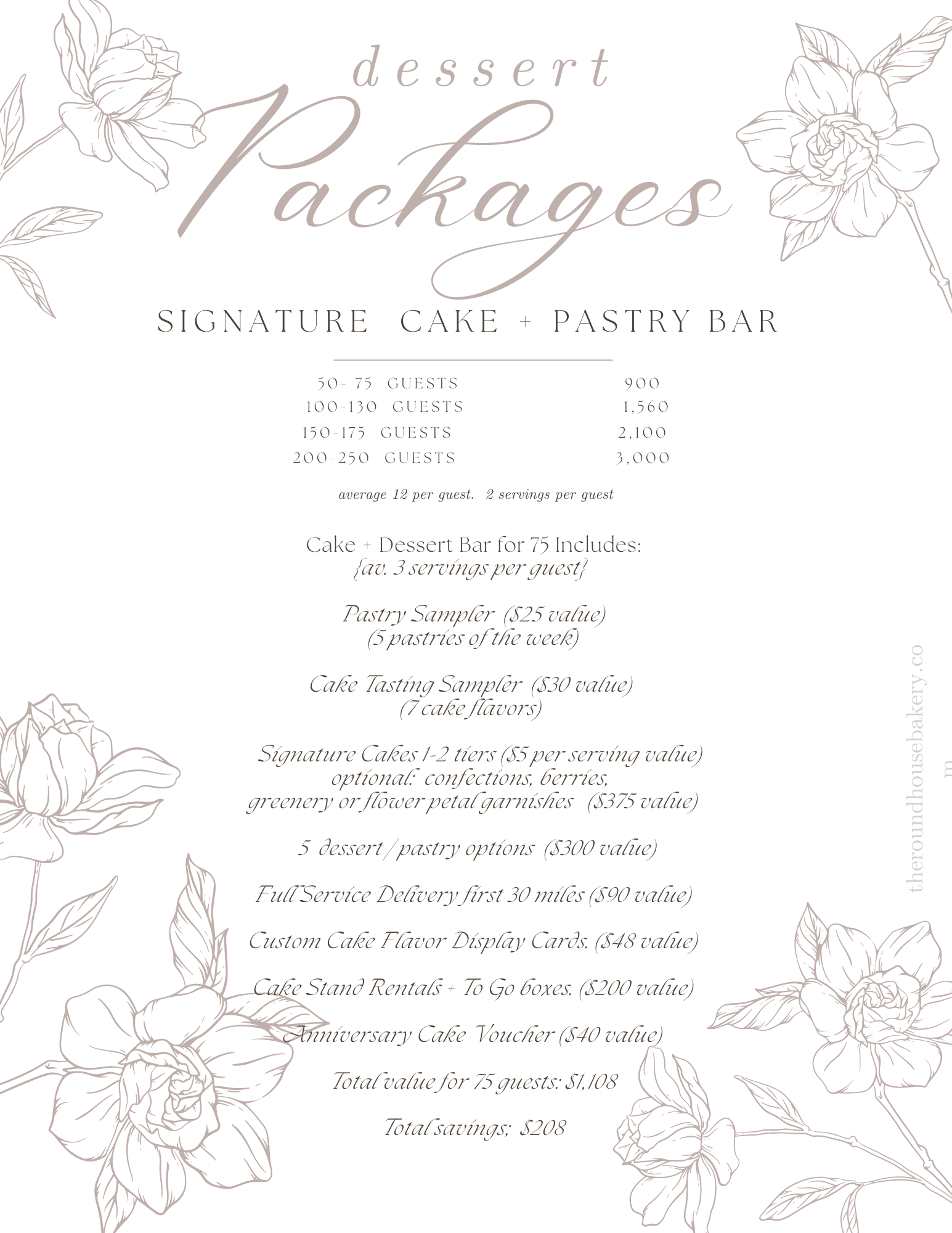 Wedding + Event Packages — Round House Bakery