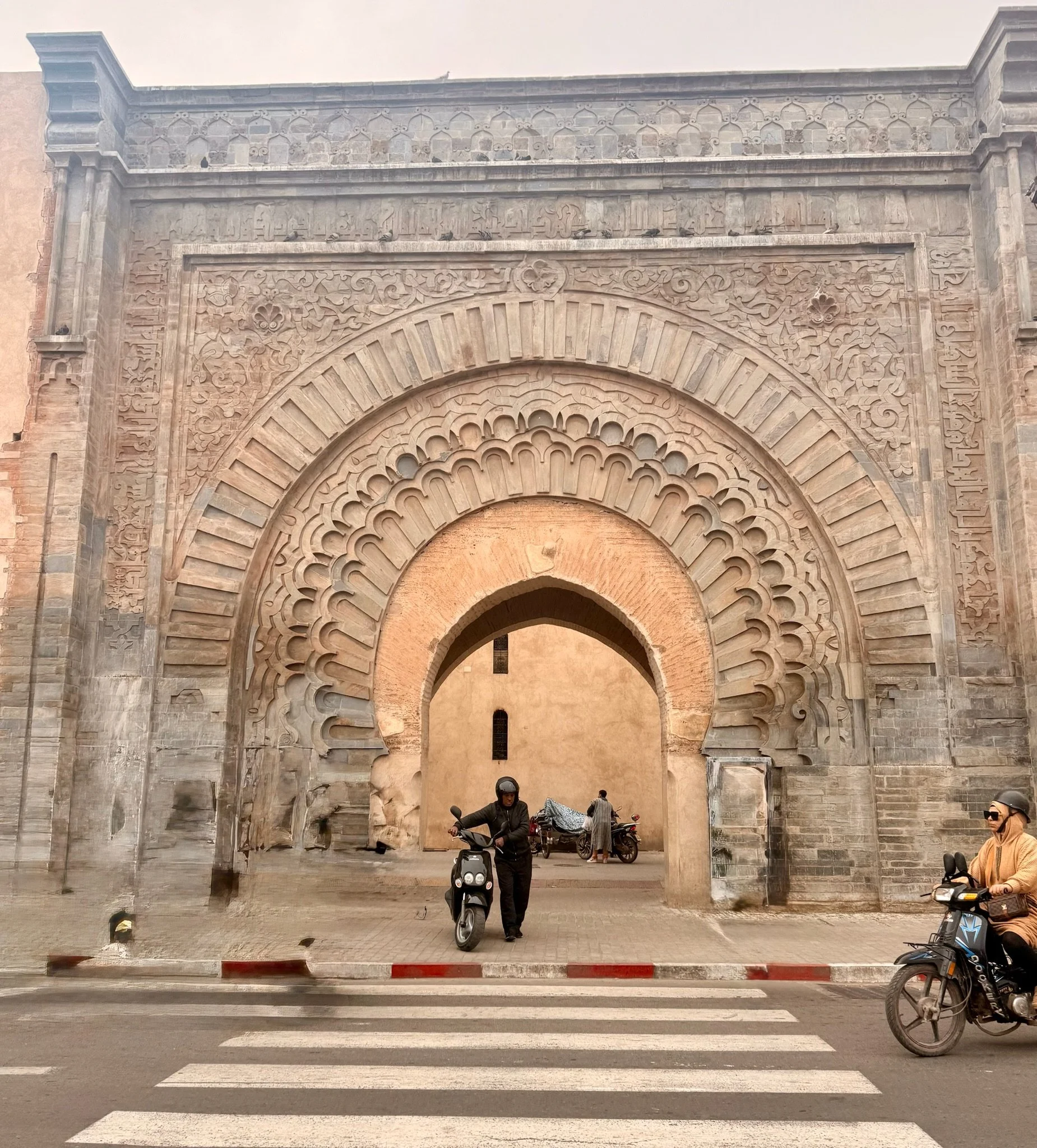 Walls to the medina and main square, Jemaa El-Fnaa 