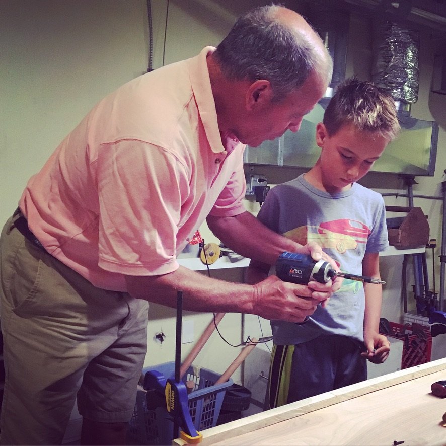 Grandpa Bart's woodworking class