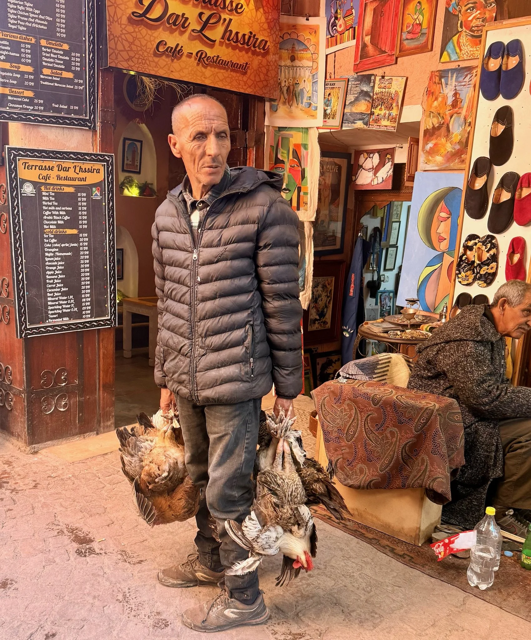 Just a guy and his chickens