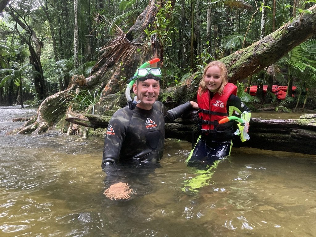 No platypus sightings, just these two in far north Queensland rainforest