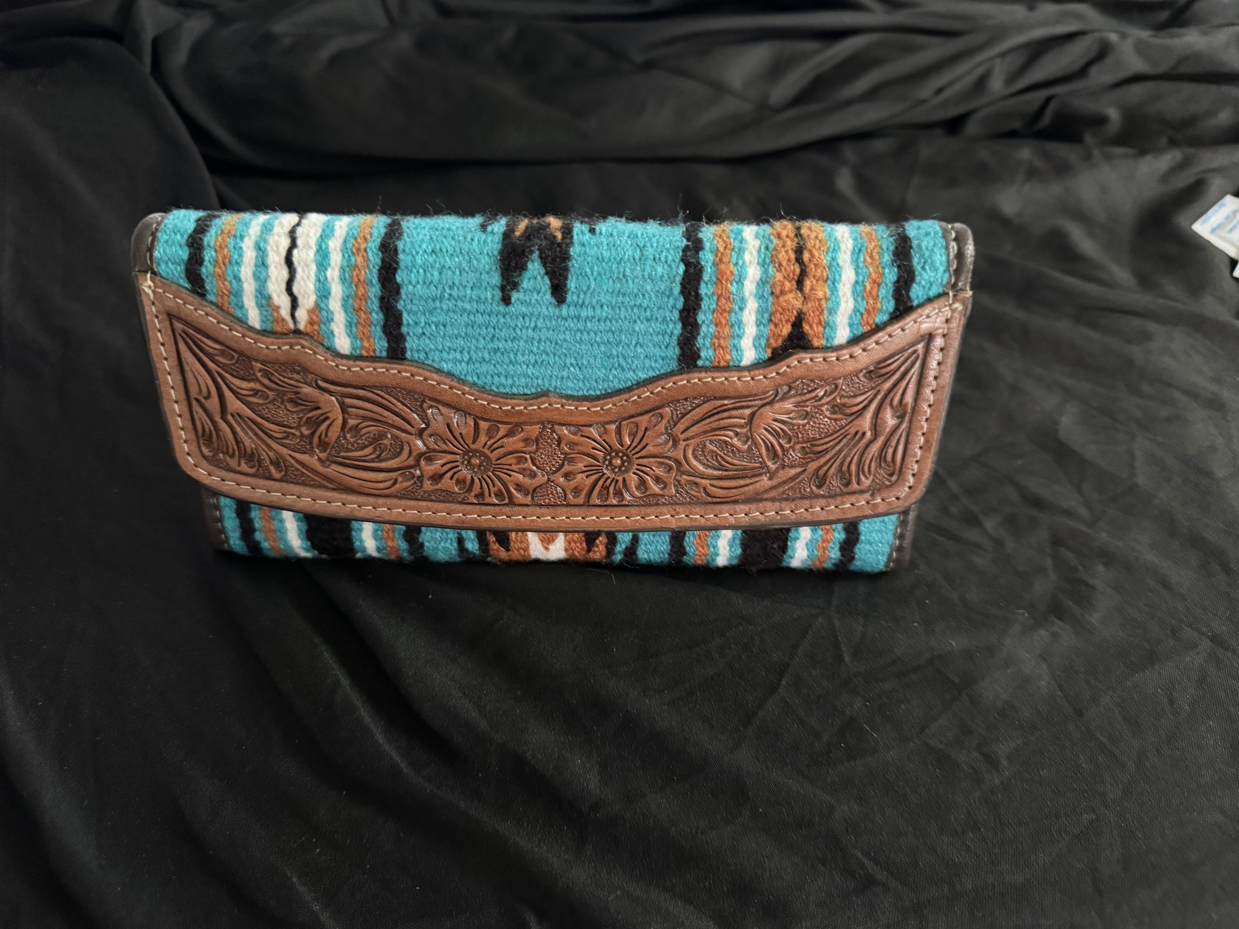 Tooled Leather Saddle Blanket Wallet