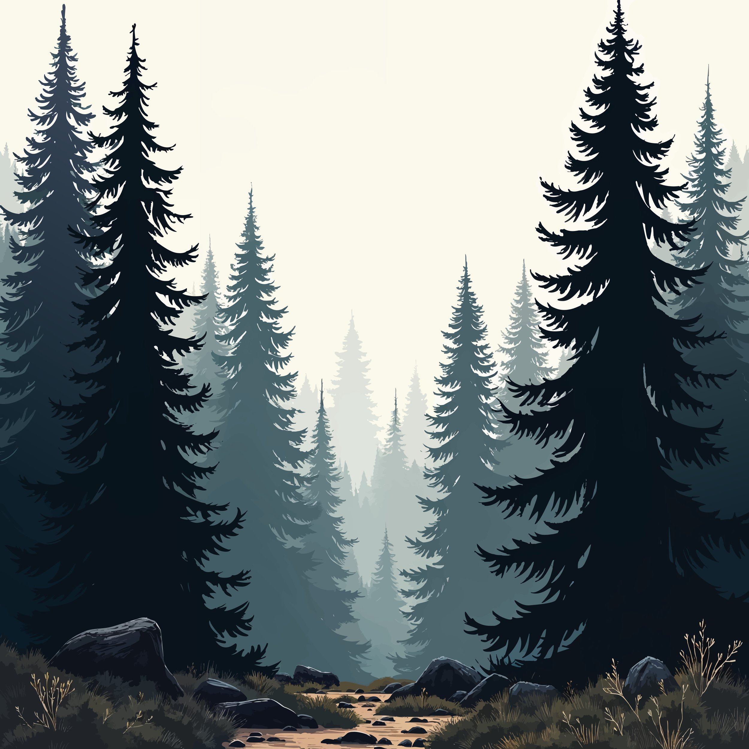Forest of Pine Trees