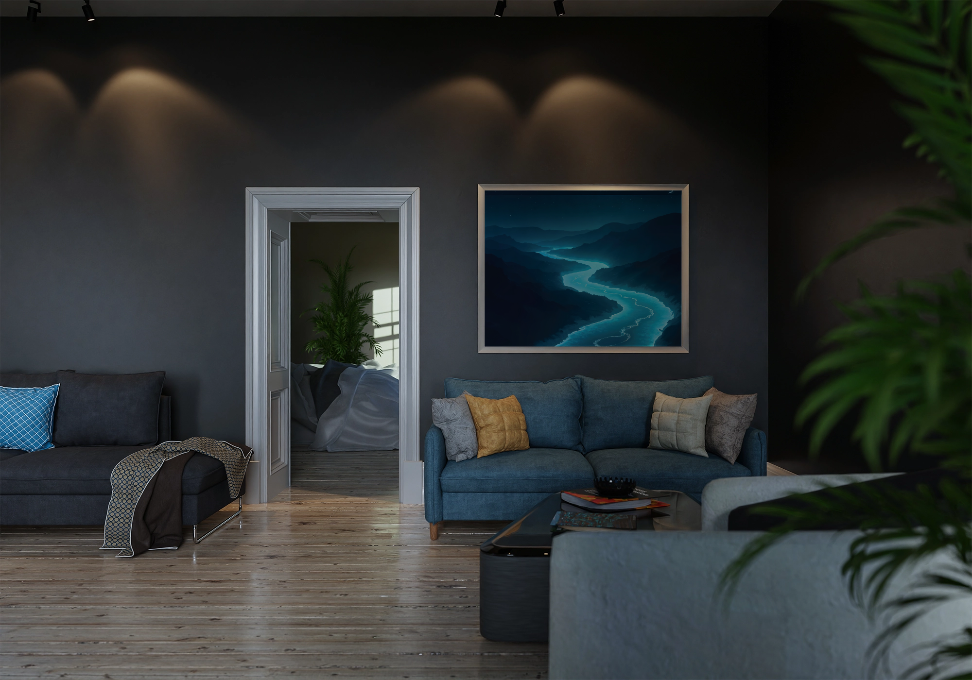 Poster Frame in living room Psd Mockup (7).png